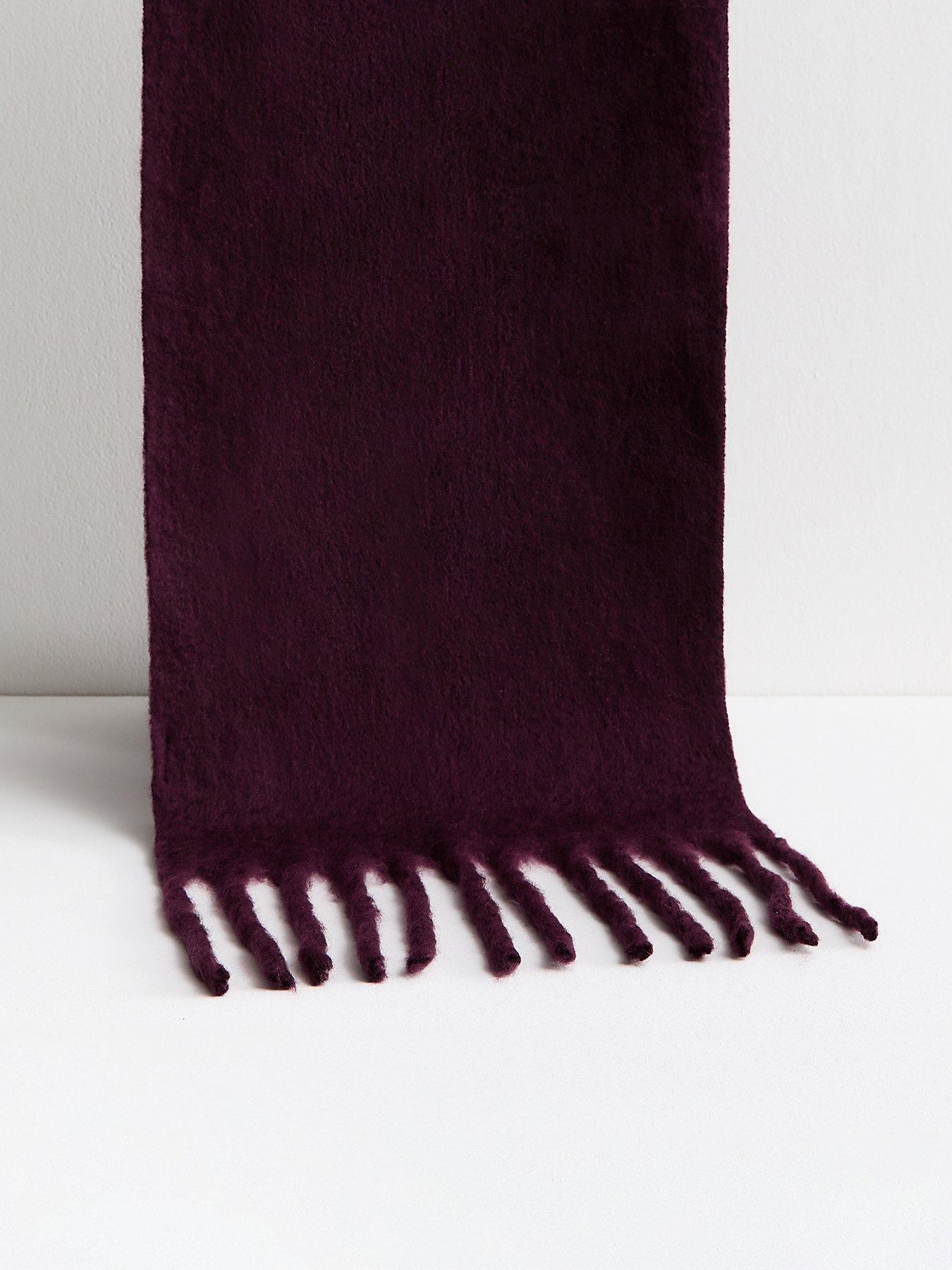  image of new-look-heavyweight-plain-scarf-dark-red