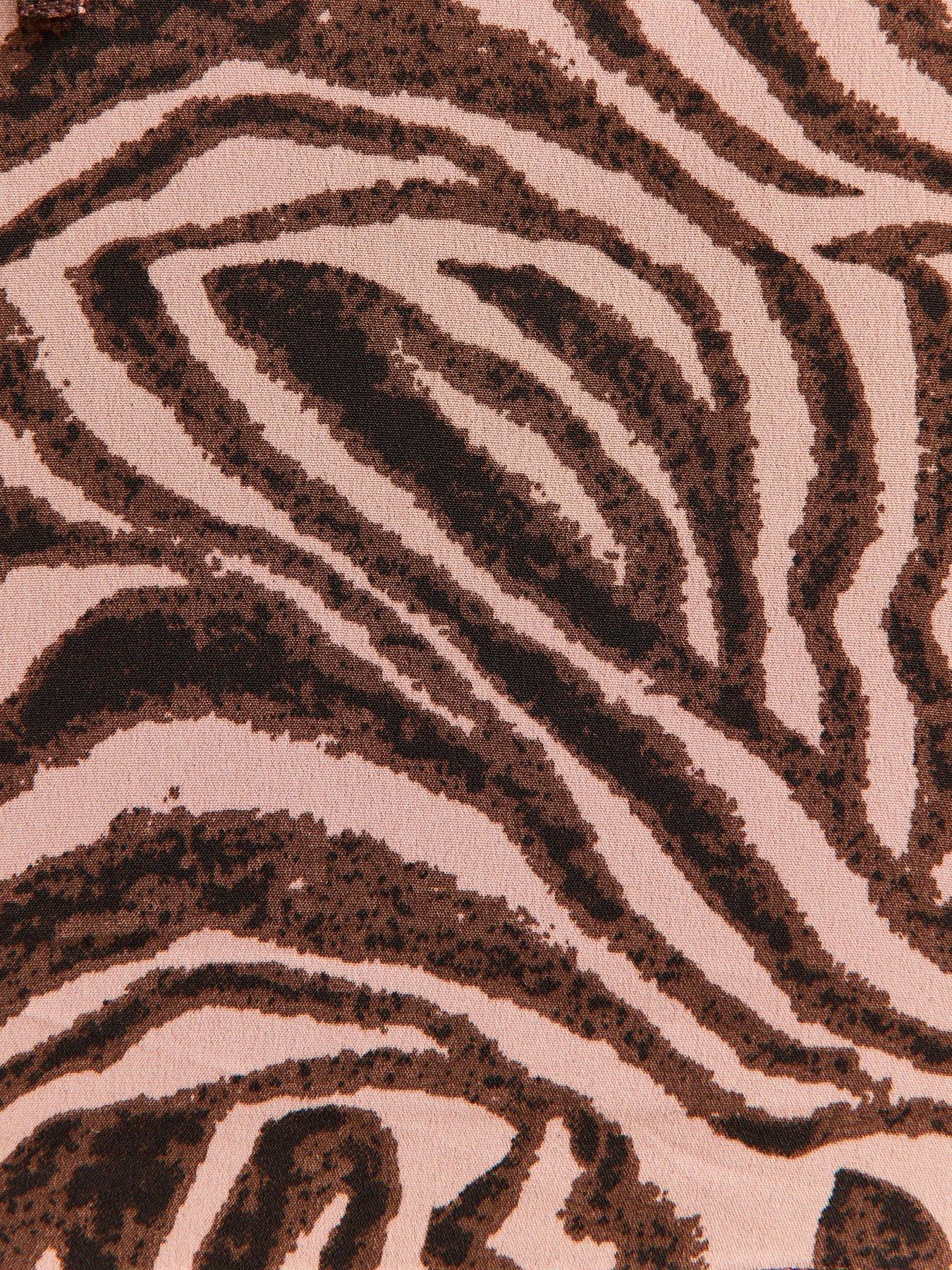  image of new-look-zoe-zebra-ruffle-tea-blouse-brown