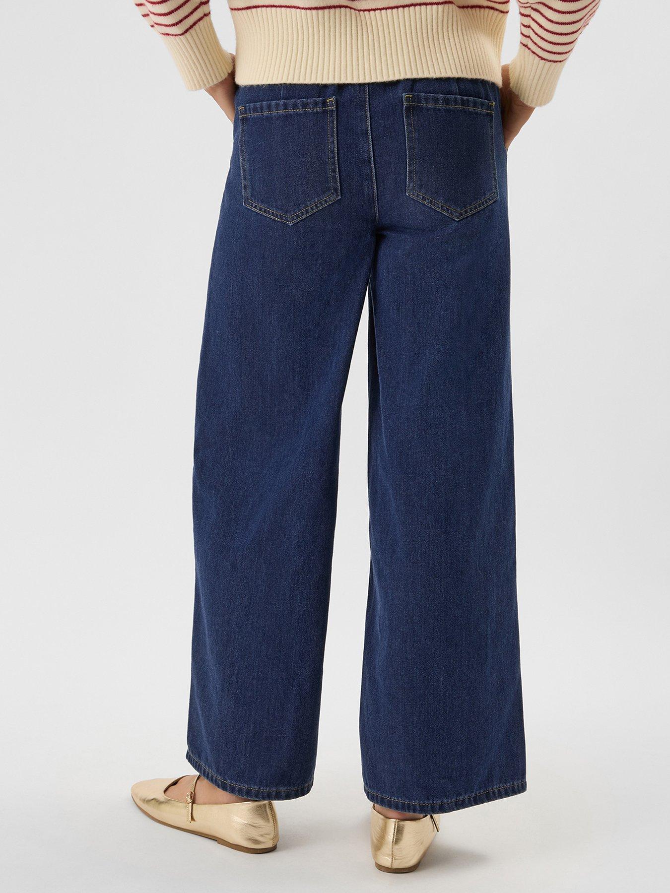 stillFront image of accessorize-denim-pintuck-trouser-blue