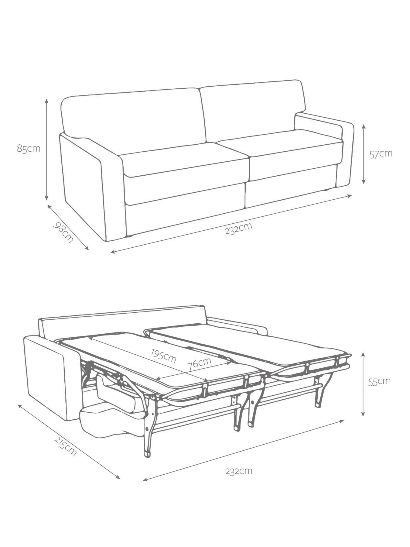 Image 7 of 8 of Jaybe Linea Four Seater Sofa Bed With E-sprung Mattress