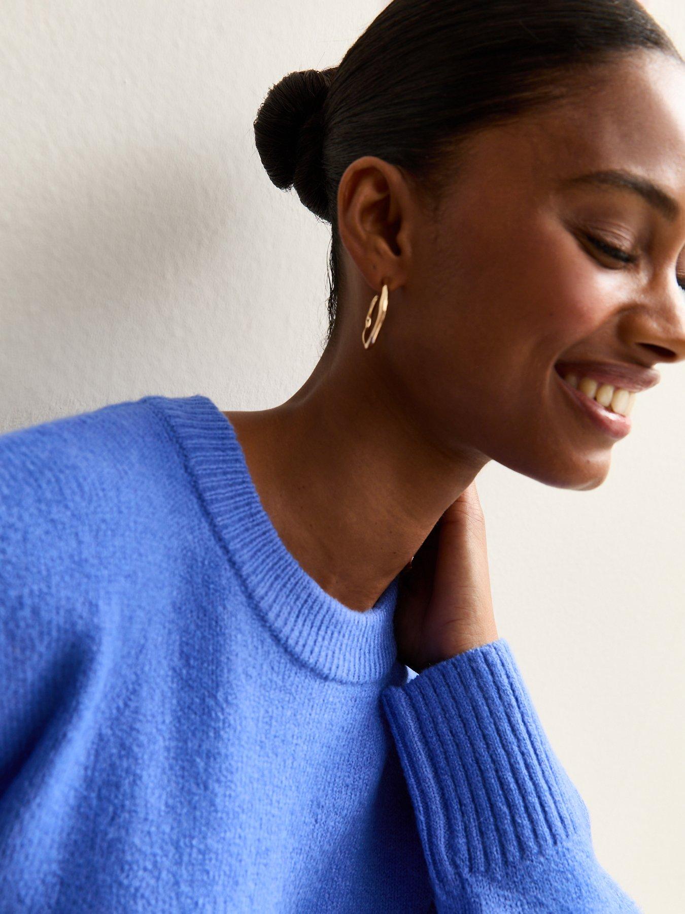  image of new-look-bright-blue-crew-neck-jumper