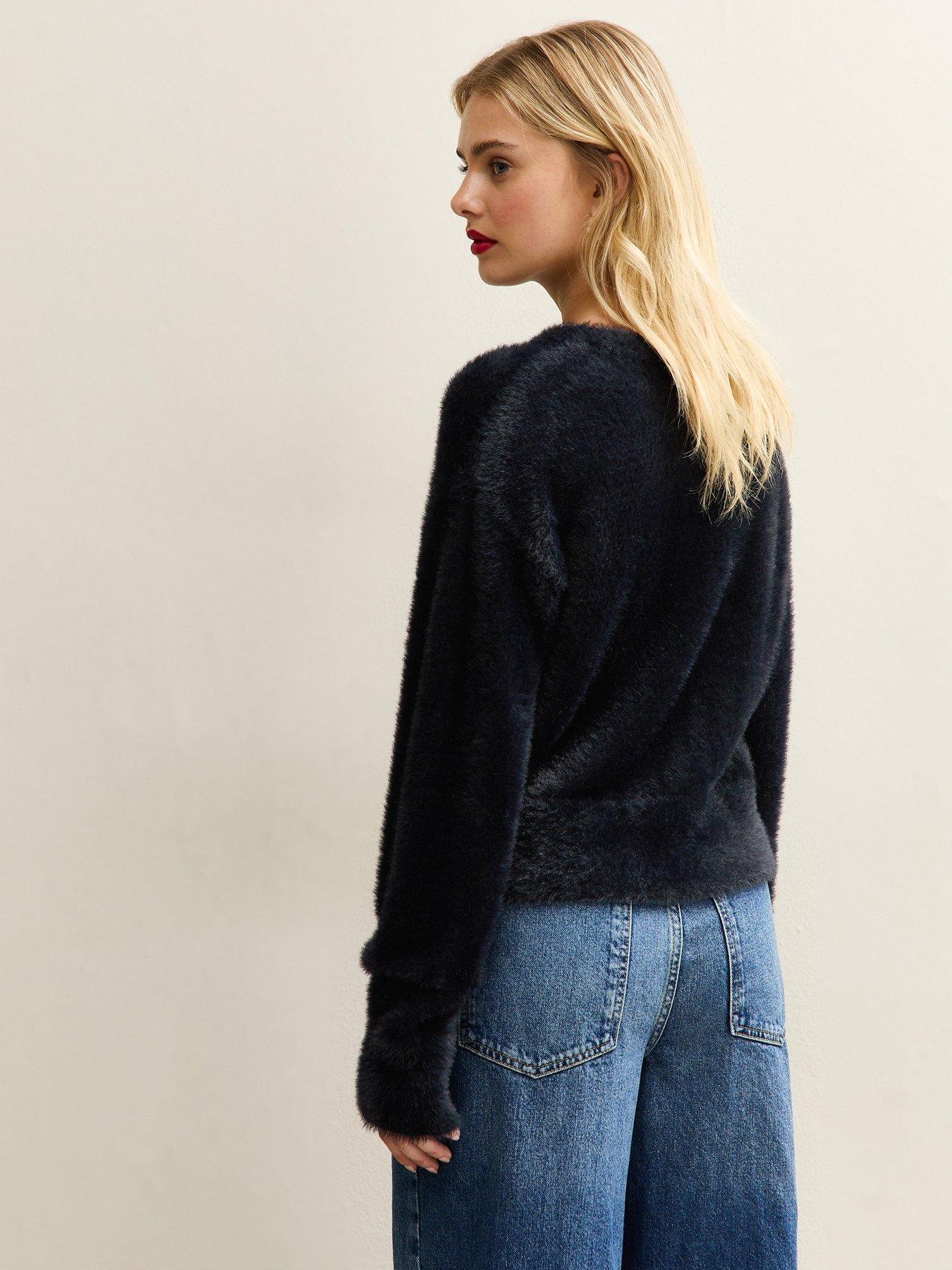 stillFront image of new-look-xmas-mistletoe-fluffy-jumper-black