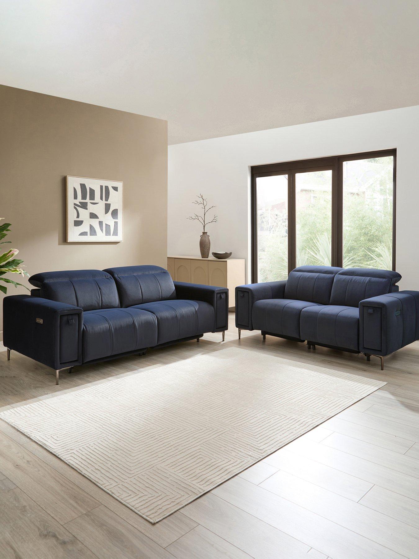 The Very Collection Grove 3 Seater + 2 Seater Power Fabric Recliner Set (Buy  &  SAVE!)