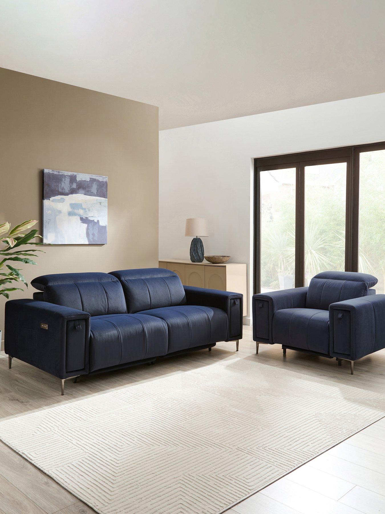 The Very Collection Grove 3 Seater + Armchair Power Fabric Recliner Set (Buy  &  SAVE!)