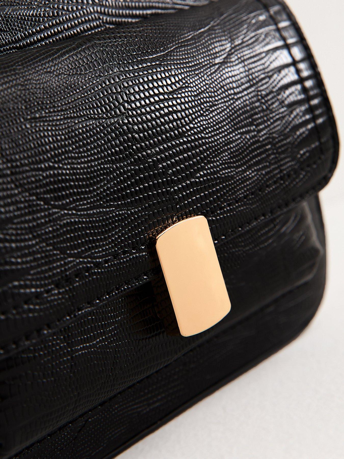  image of new-look-faux-leather-textured-cross-body-bag-black