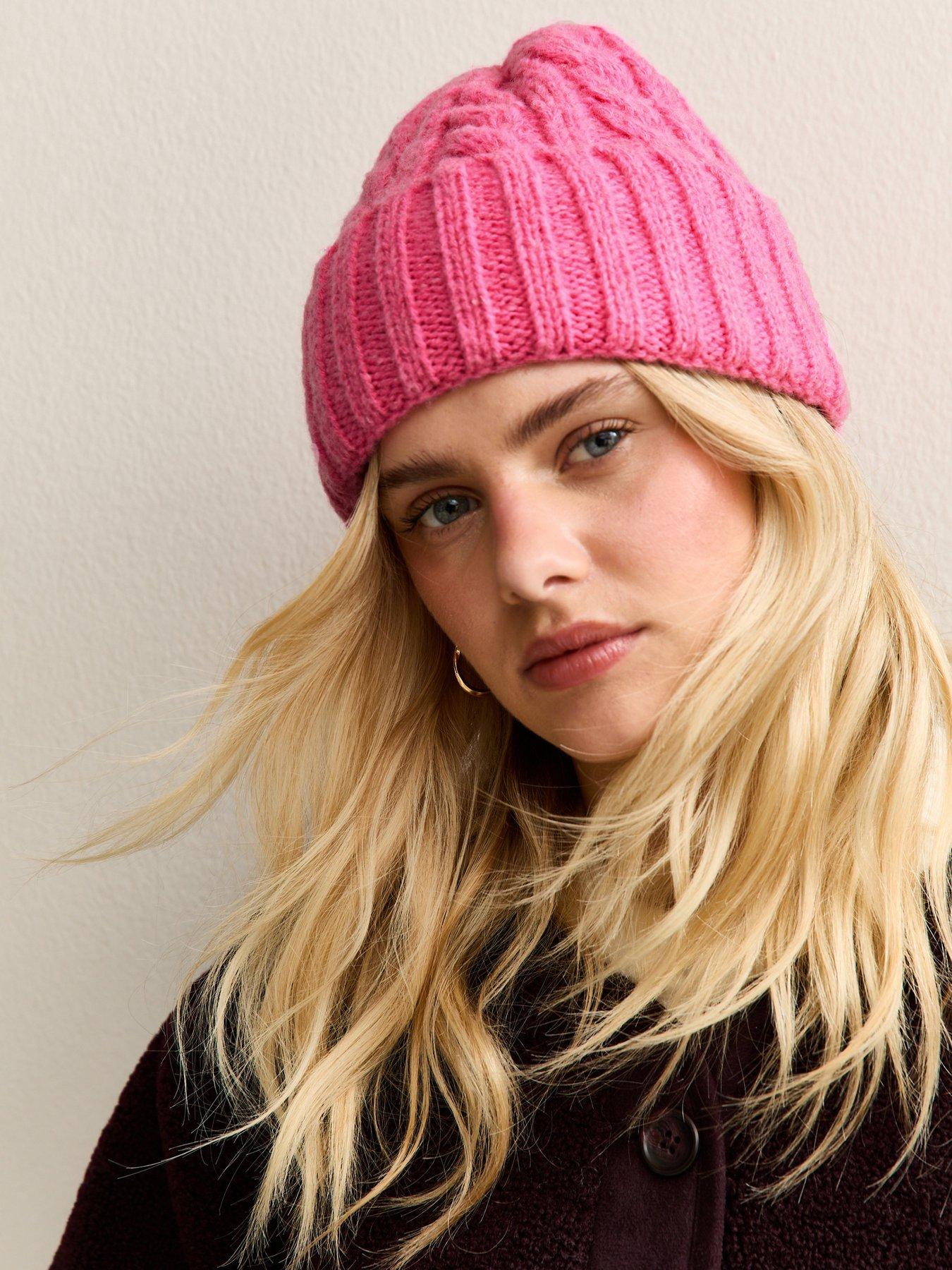 New Look Cable Chunky Beanie - Pink