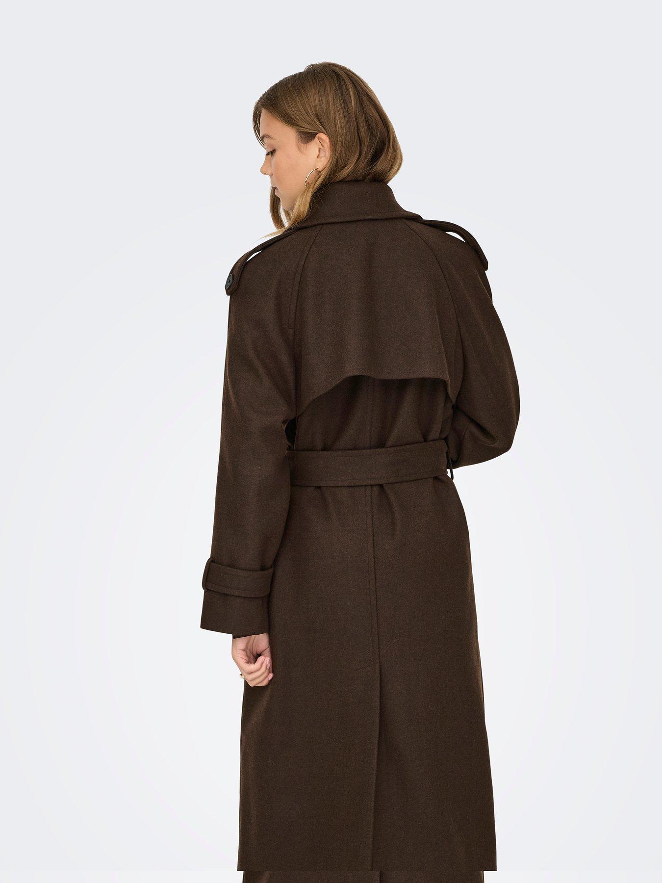 Image 3 of 5 of Only Long Belt Coat - Brown