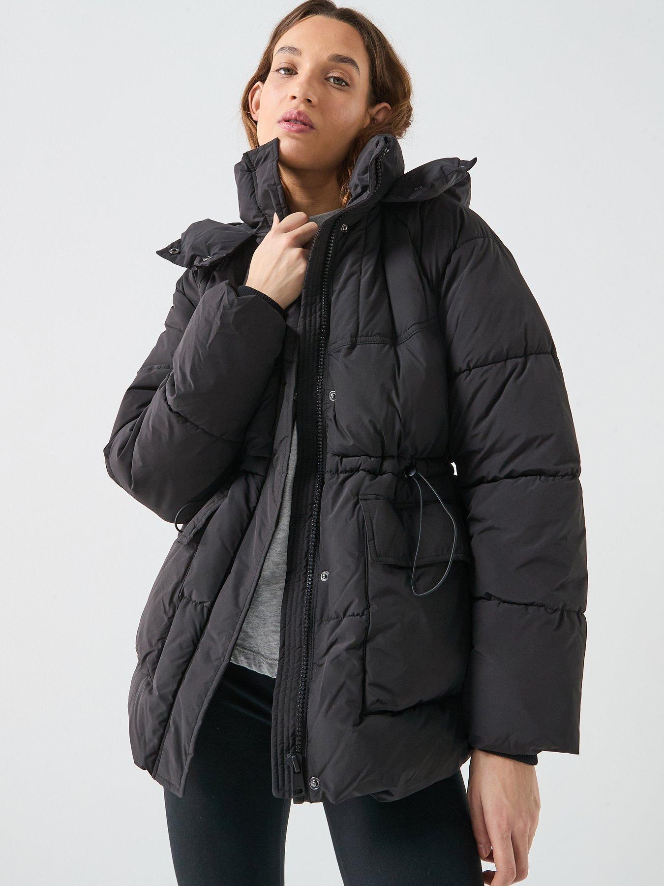 front image of only-karla-padded-jacket-black