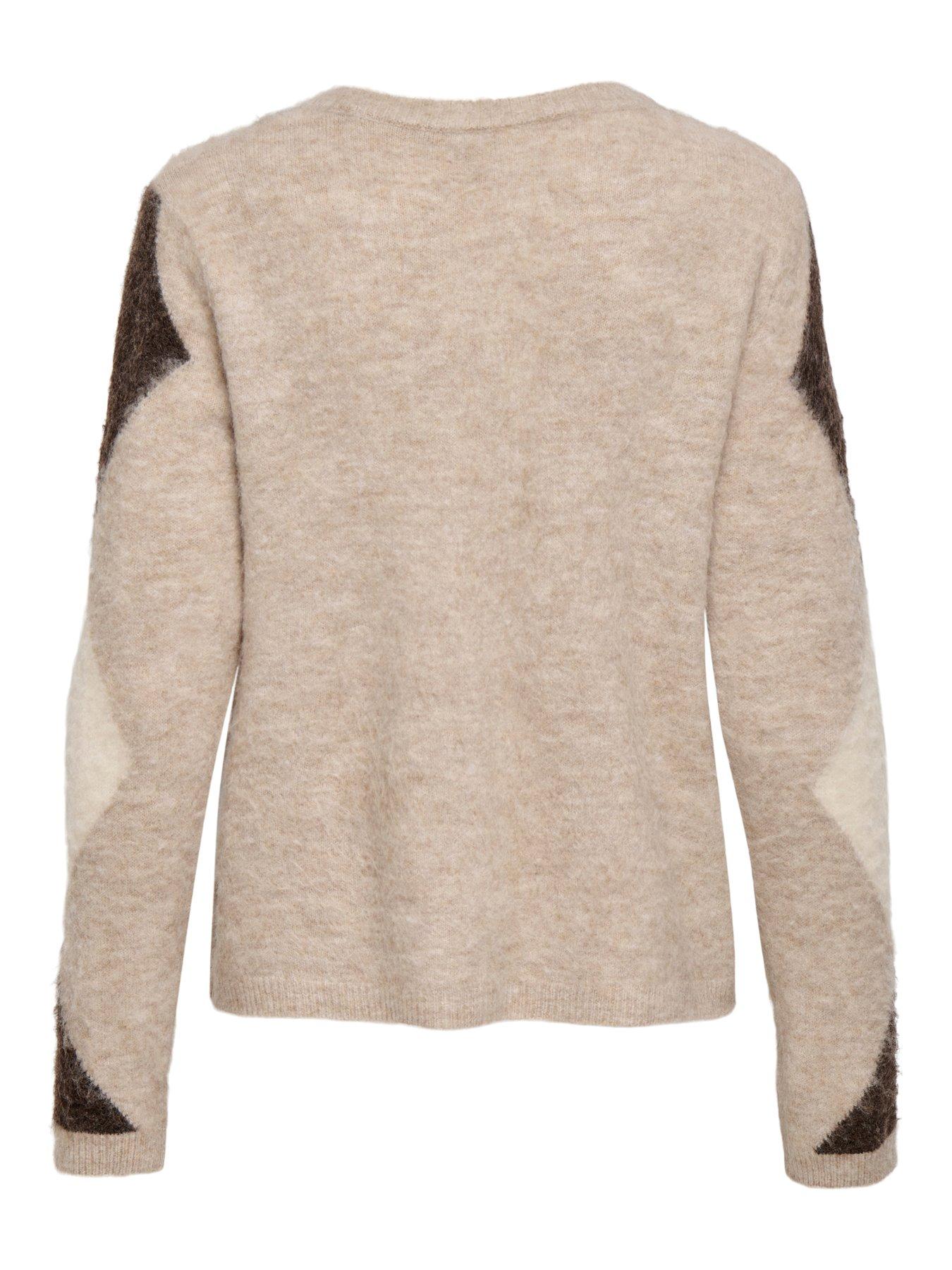 Image 3 of 5 of Only Frida Argyle Knitted Cardigan - Pink