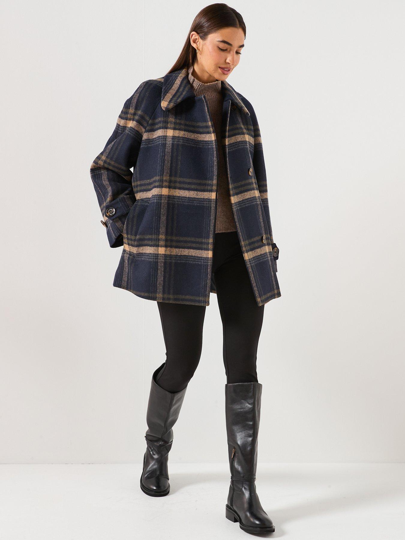 image of barbour-tara-wool-coat--navy