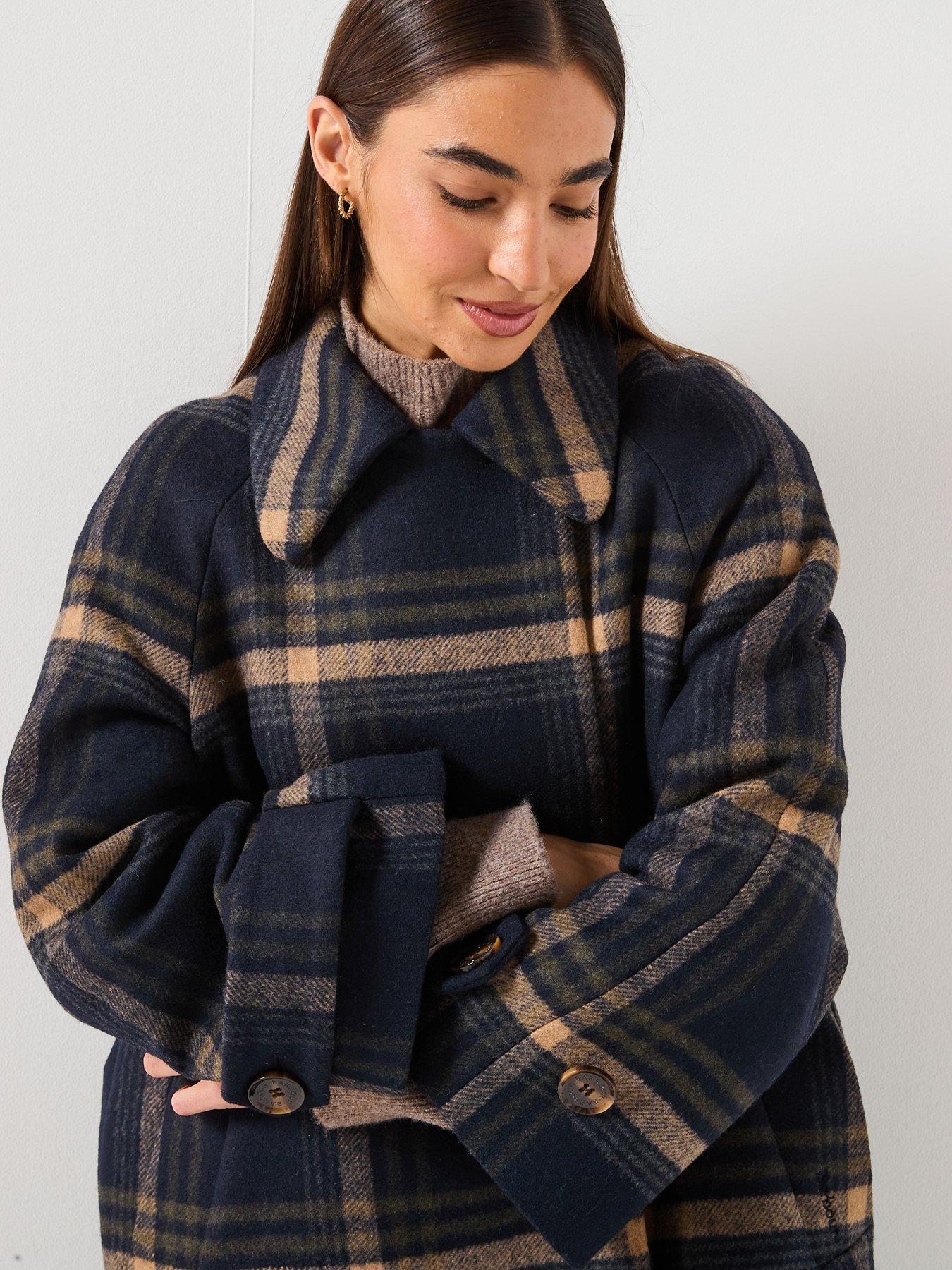 Image 6 of 6 of Barbour Tara Wool Coat- Navy