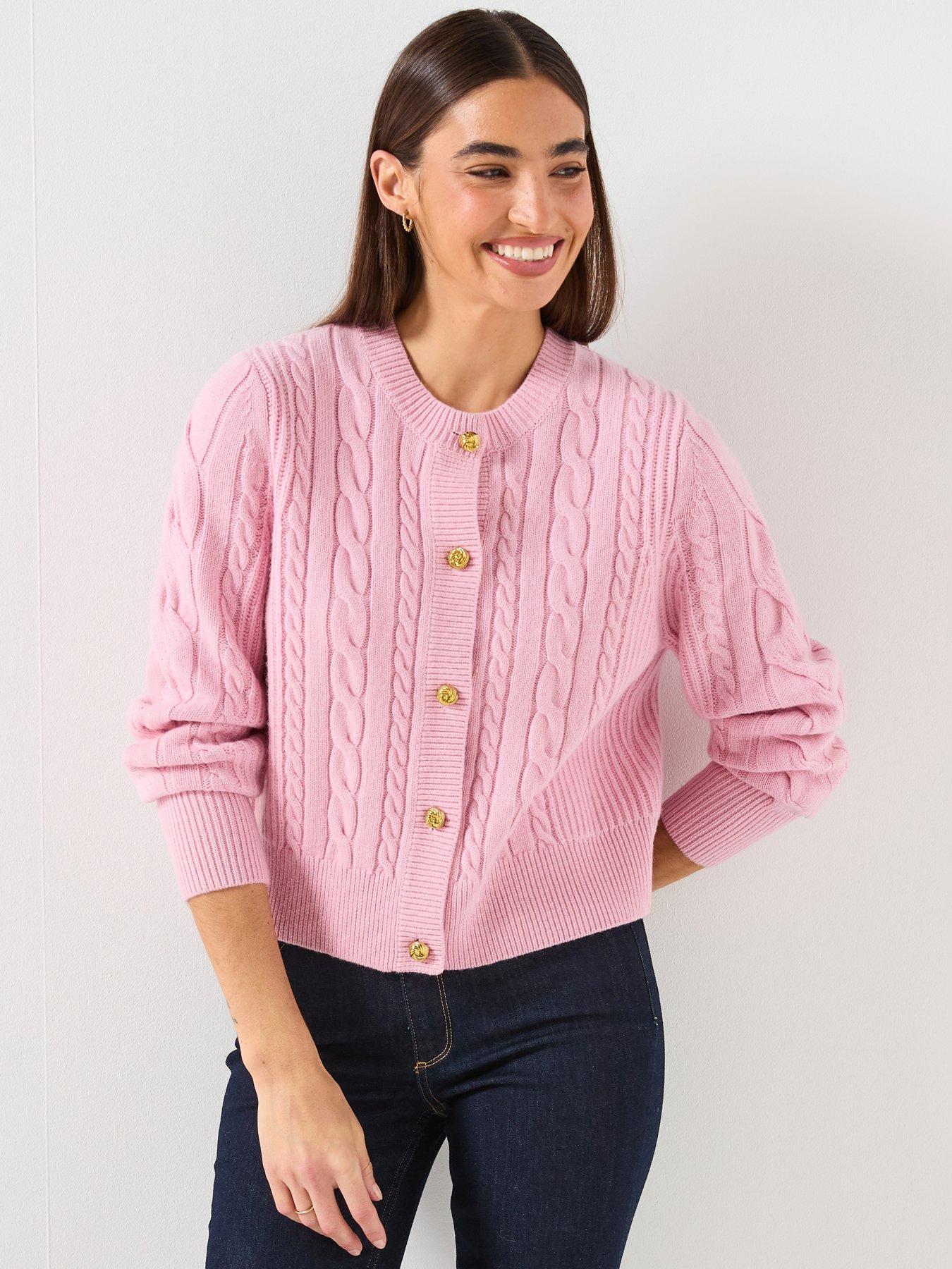  image of barbour-elina-knitted-cardigan-pink