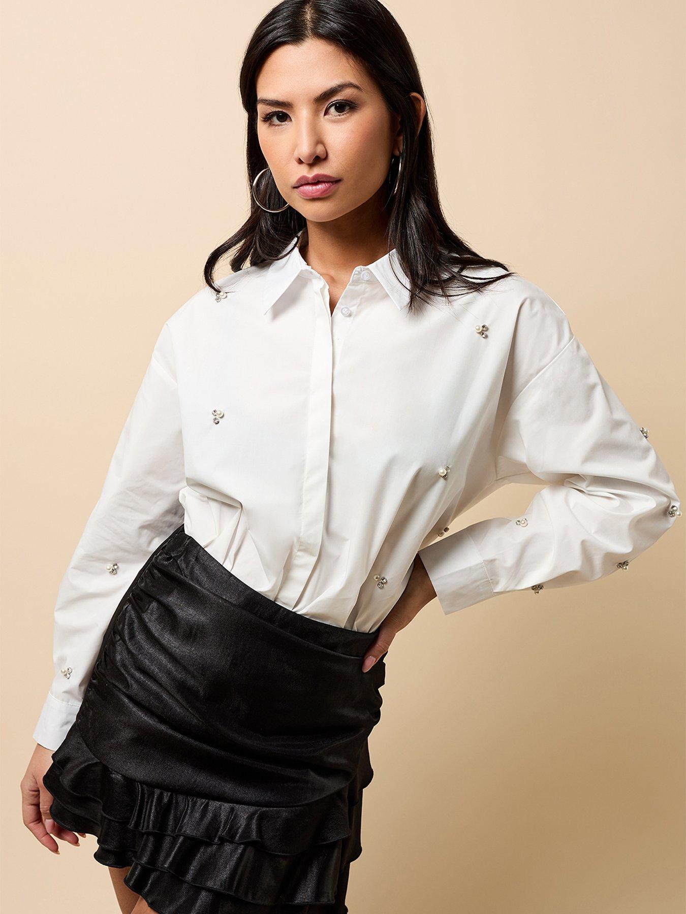 undefined Embellished Shirt - White