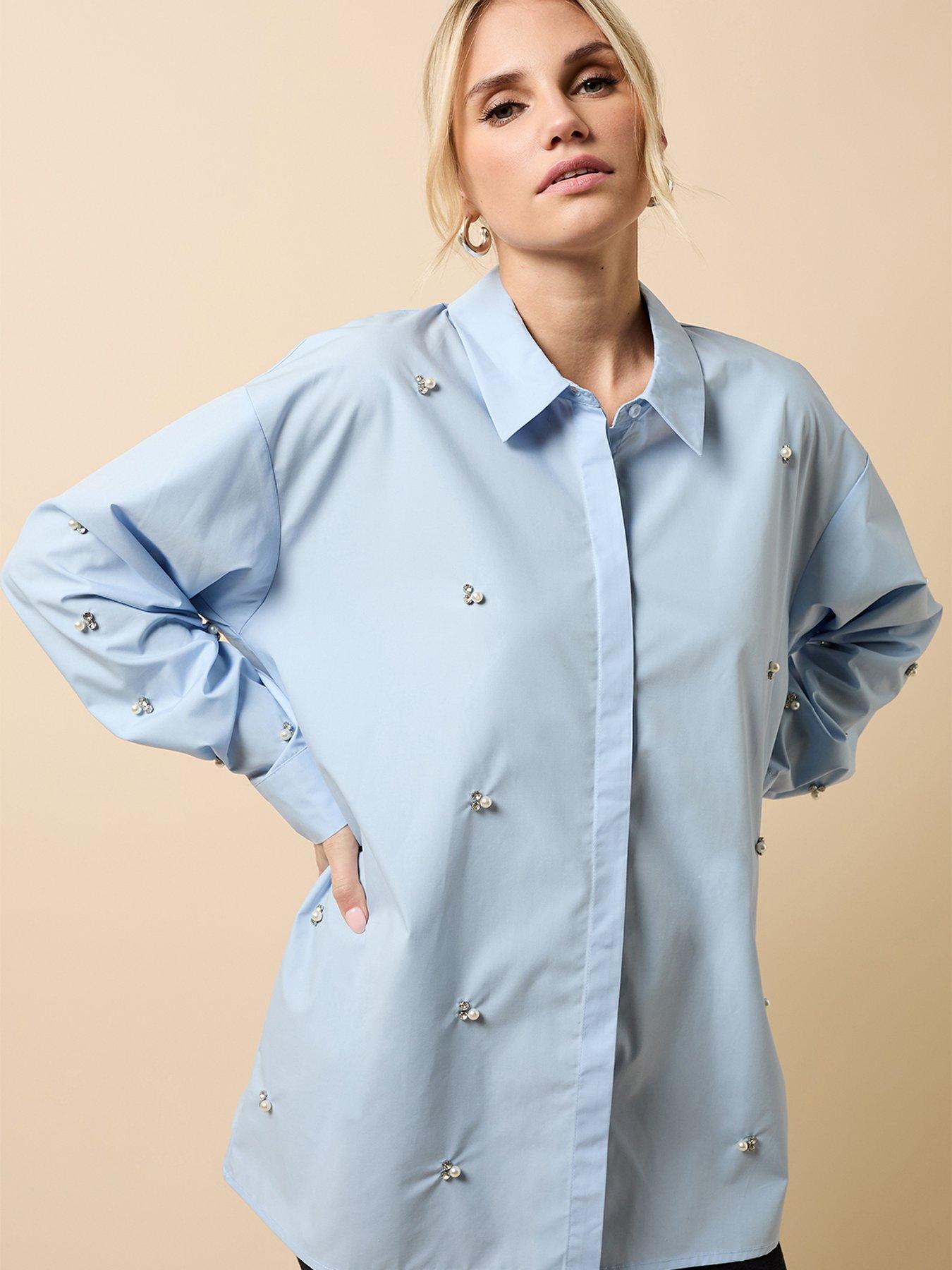 undefined Embellished Shirt - Blue