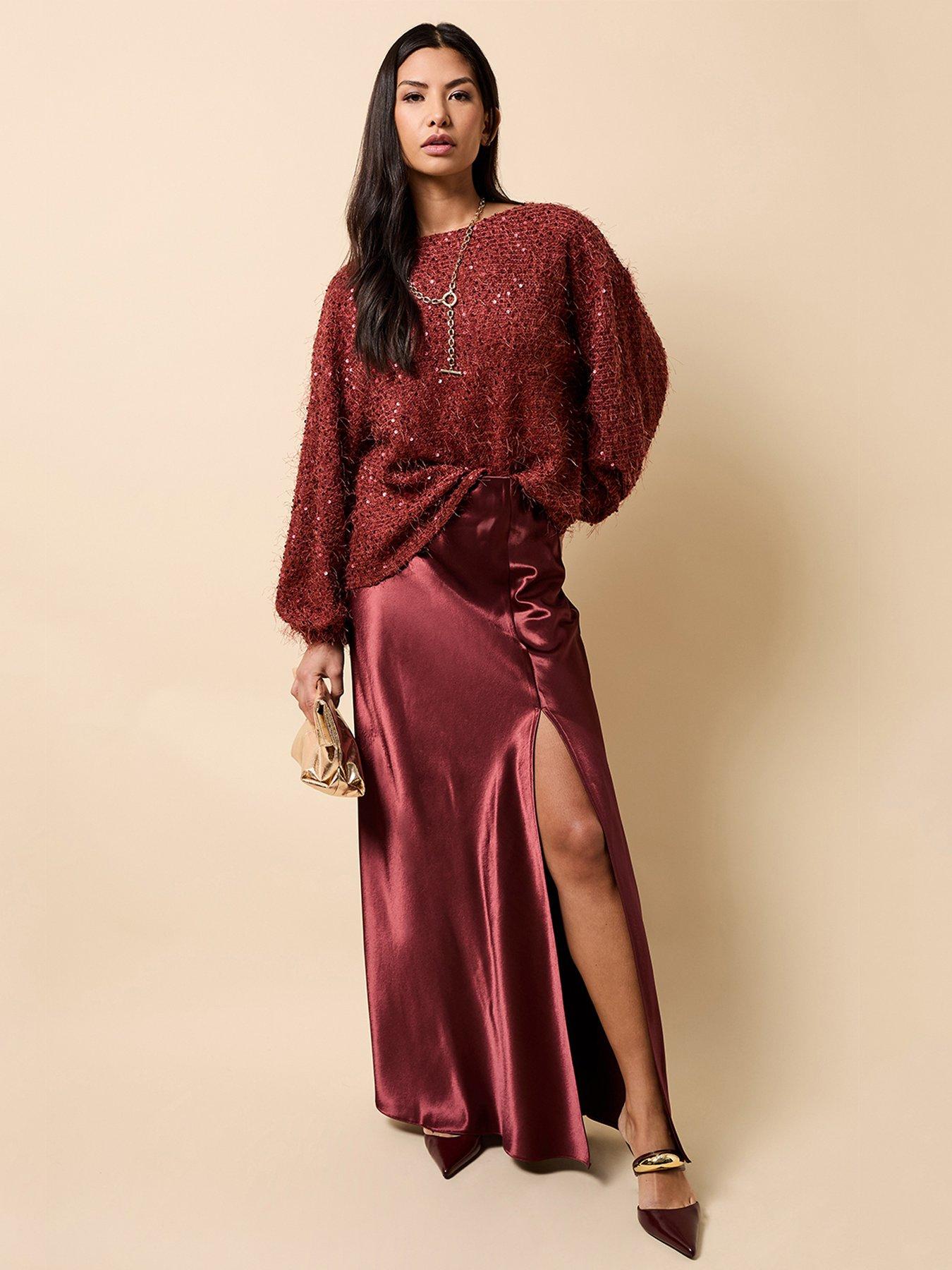 little-mistress-cherry-satin-maxi-skirt-red