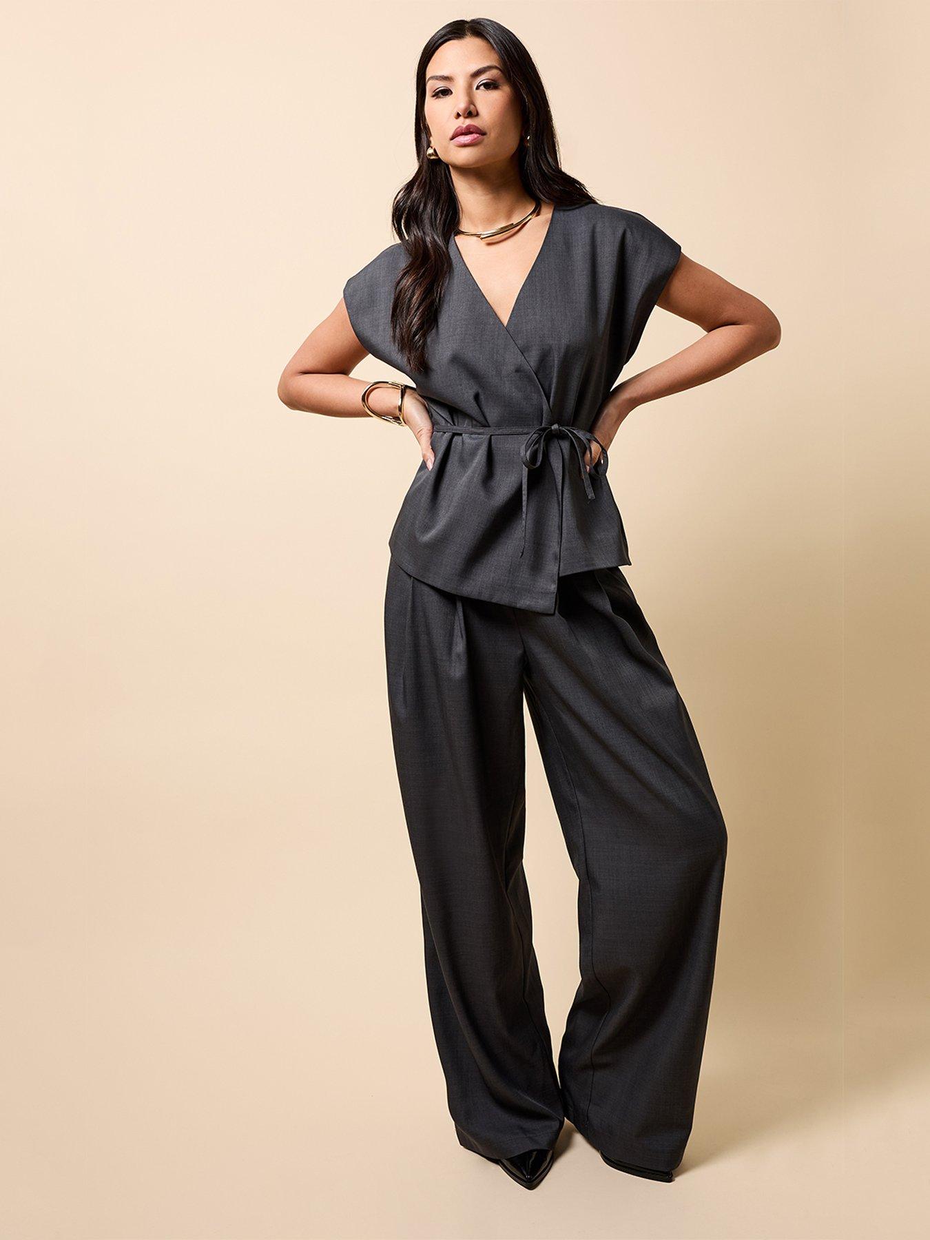  image of little-mistress-wrap-waistcoat-pewter