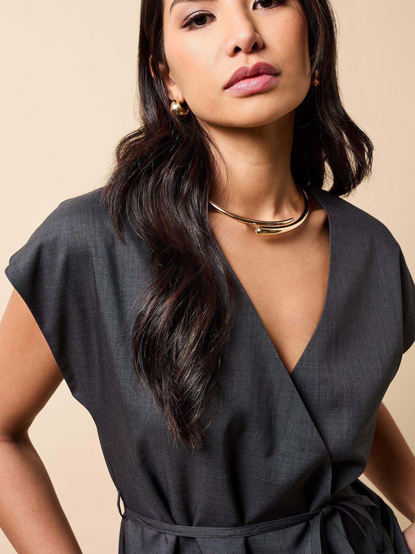  image of little-mistress-wrap-waistcoat-pewter