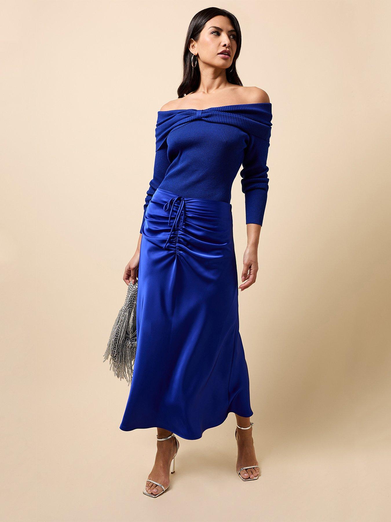 little-mistress-gathered-detail-satin-midaxi-skirt-cobalt-blue