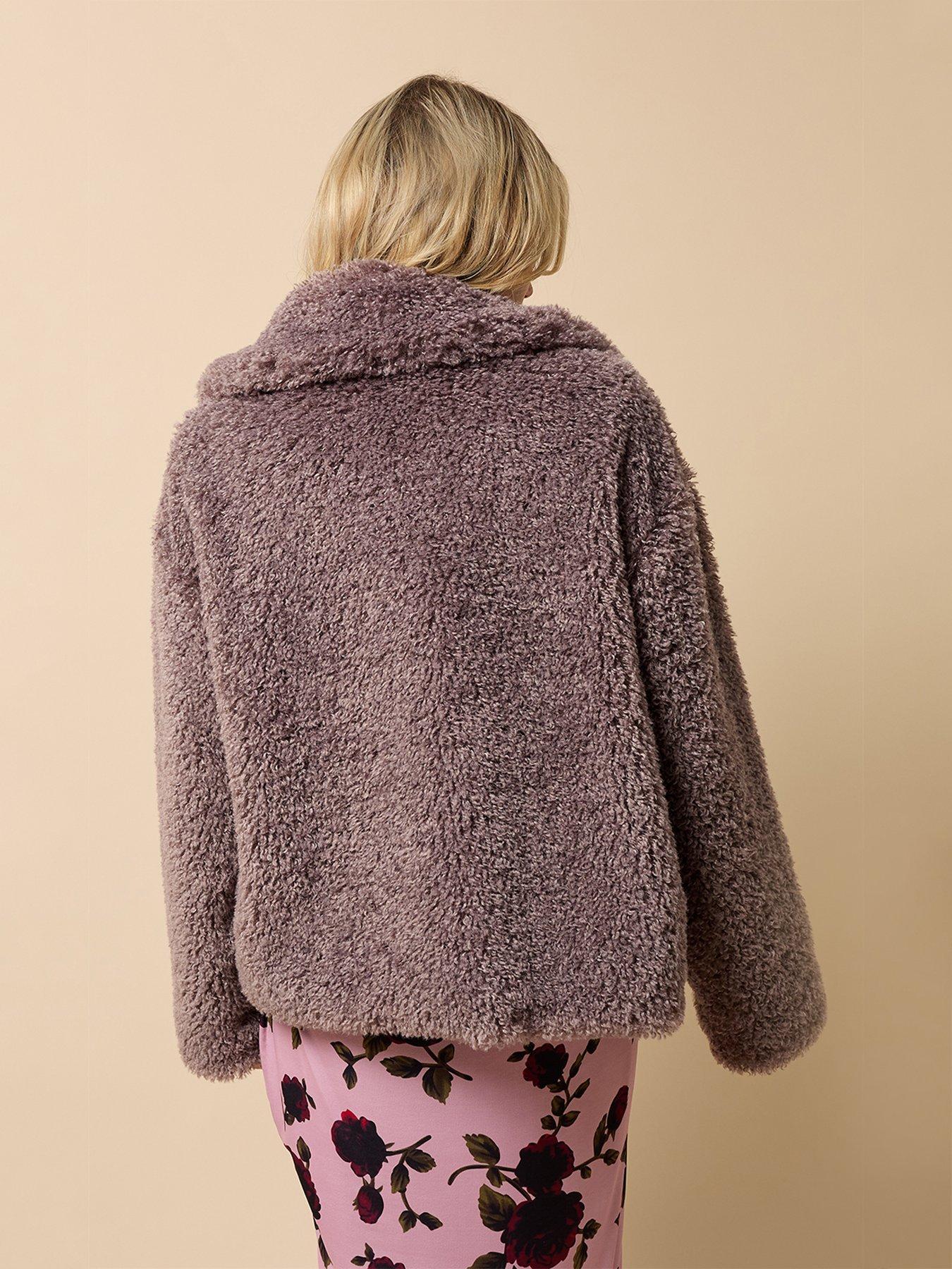 Image 2 of 5 of Little Mistress Mink Faux Fur Jacket - Beige