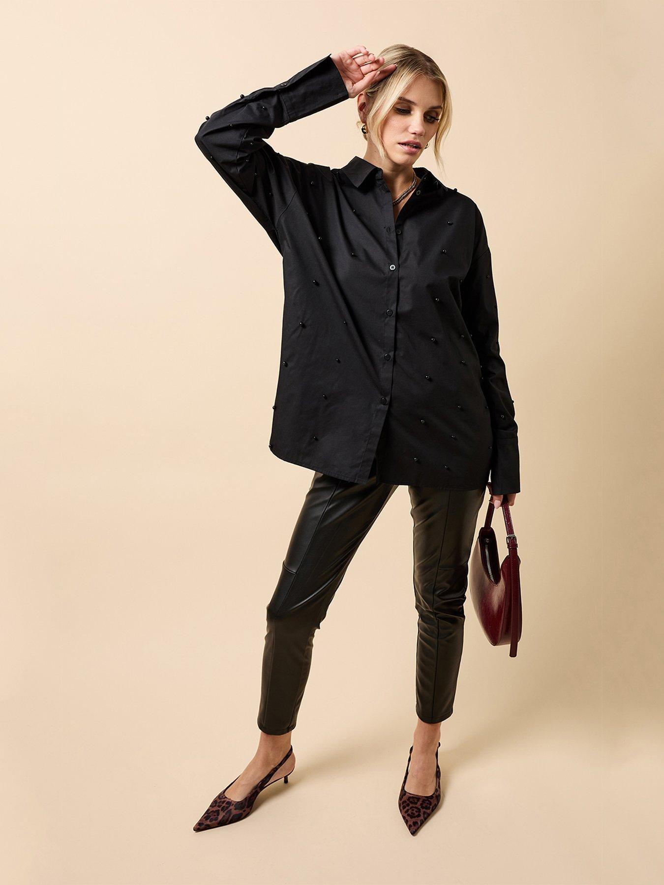 little-mistress-cotton-pearl-embelished-shirt-black