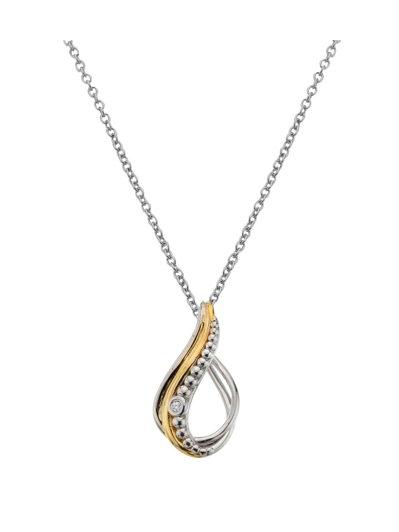 Hot Diamonds Teardrop Two Tone Pendant