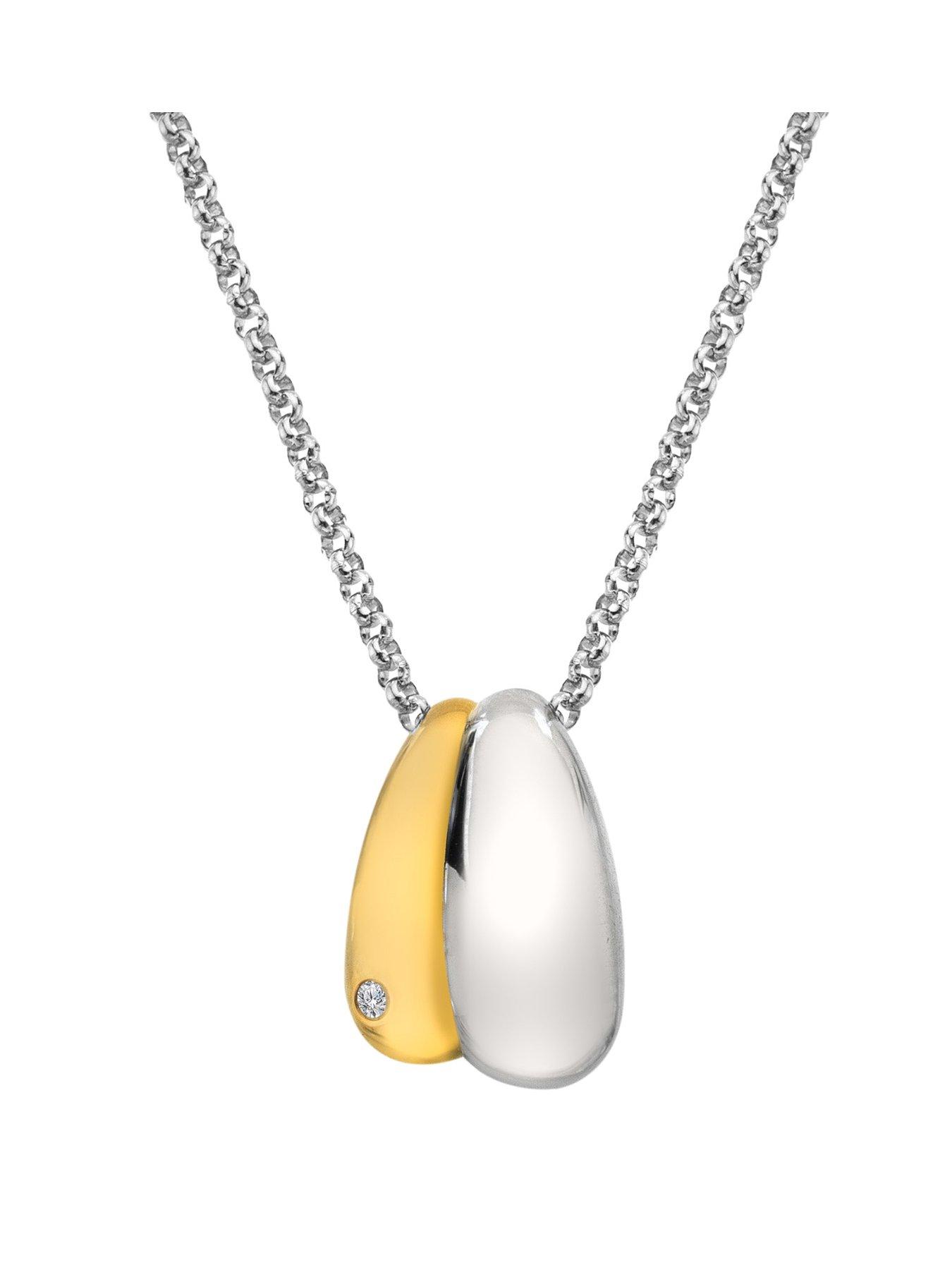  image of hot-diamonds-droplet-two-tone-pendant