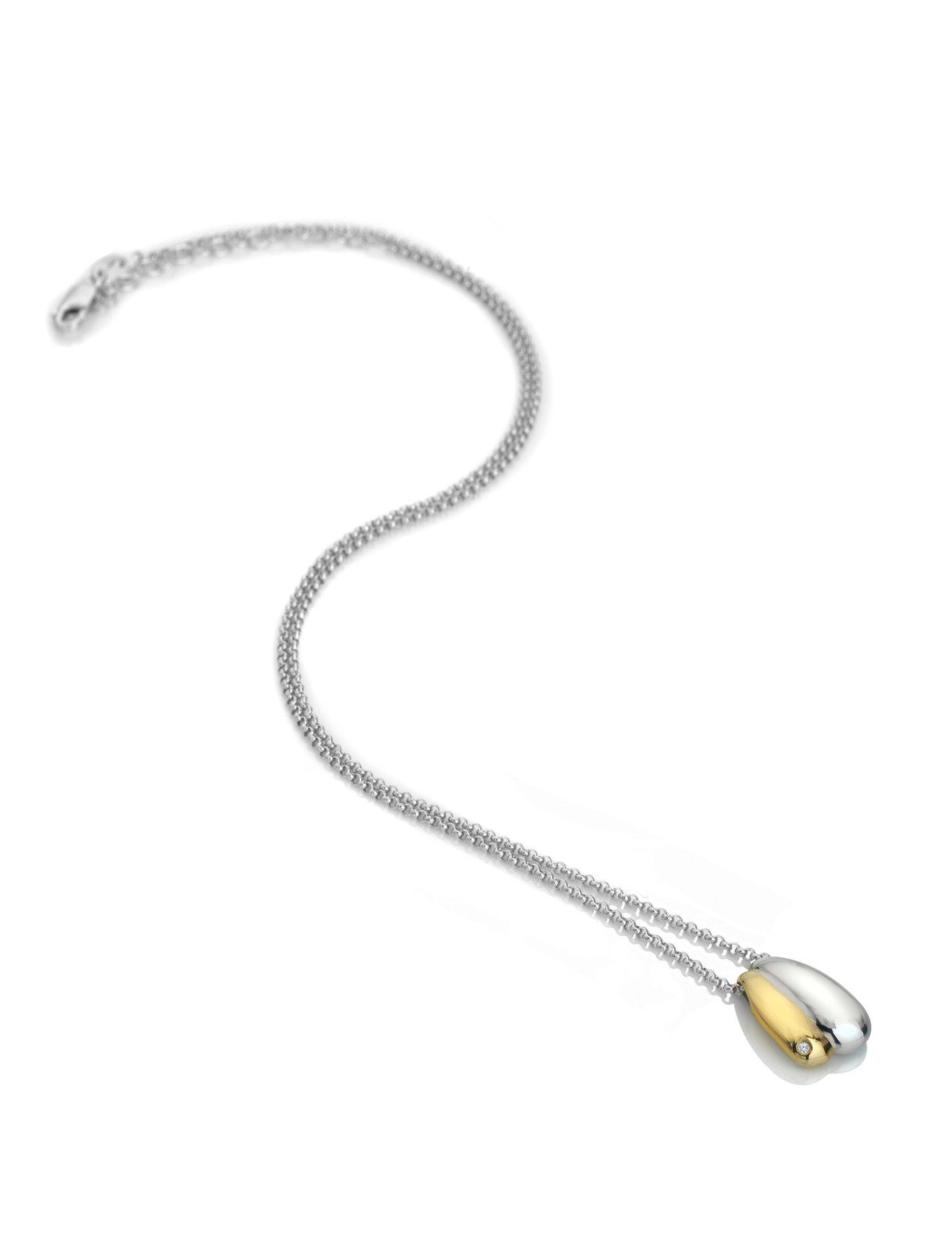 image of hot-diamonds-droplet-two-tone-pendant