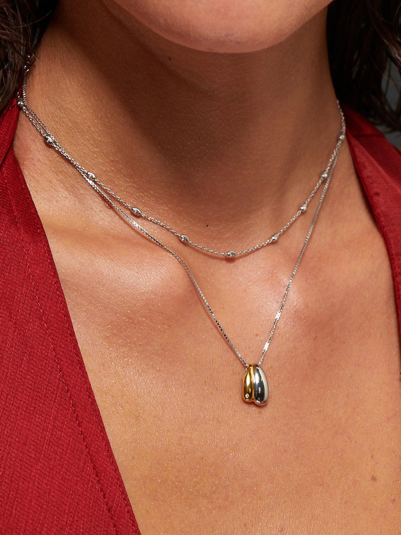  image of hot-diamonds-droplet-two-tone-pendant