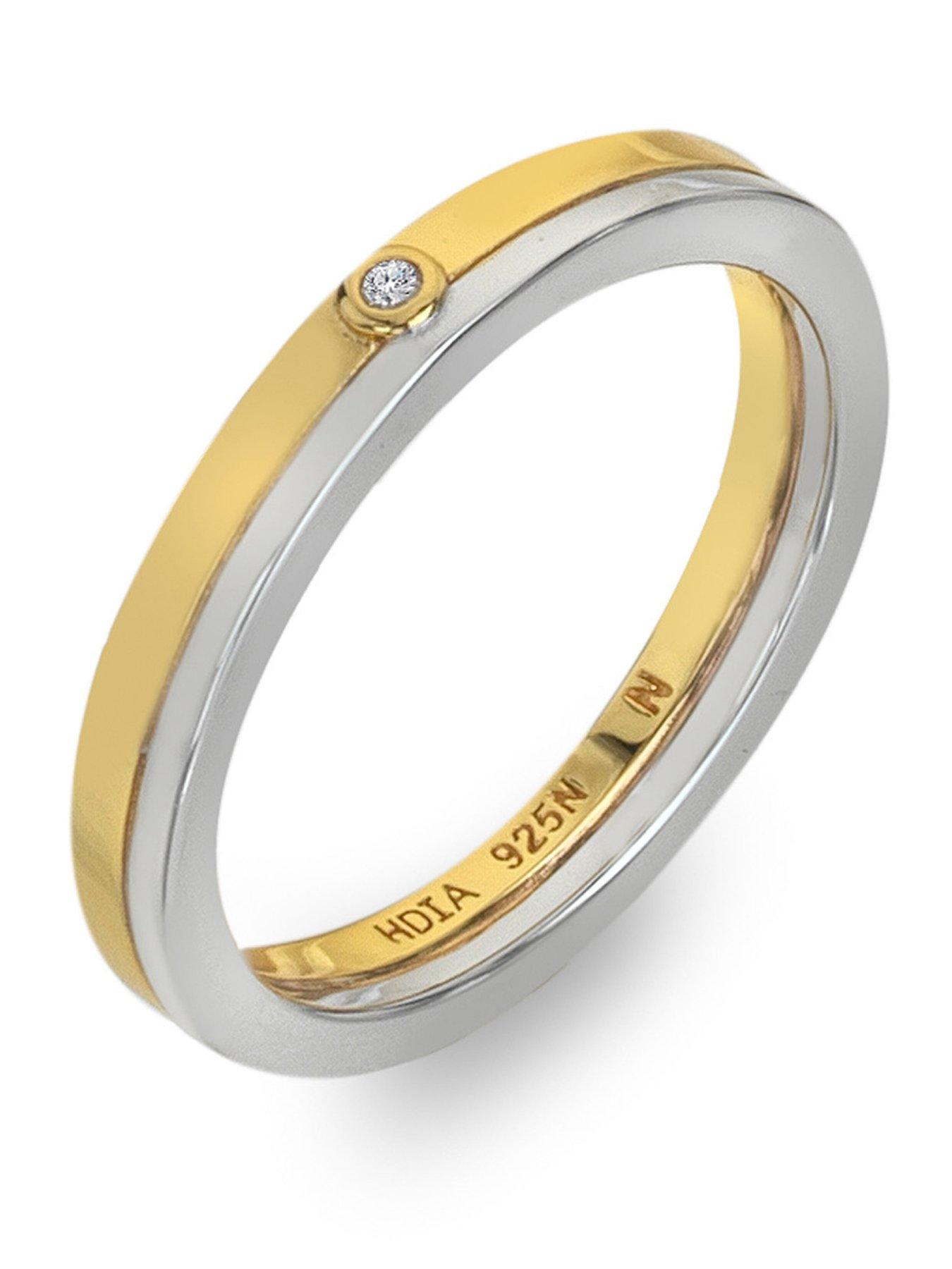 Hot Diamonds Parellel Two Tone Ring