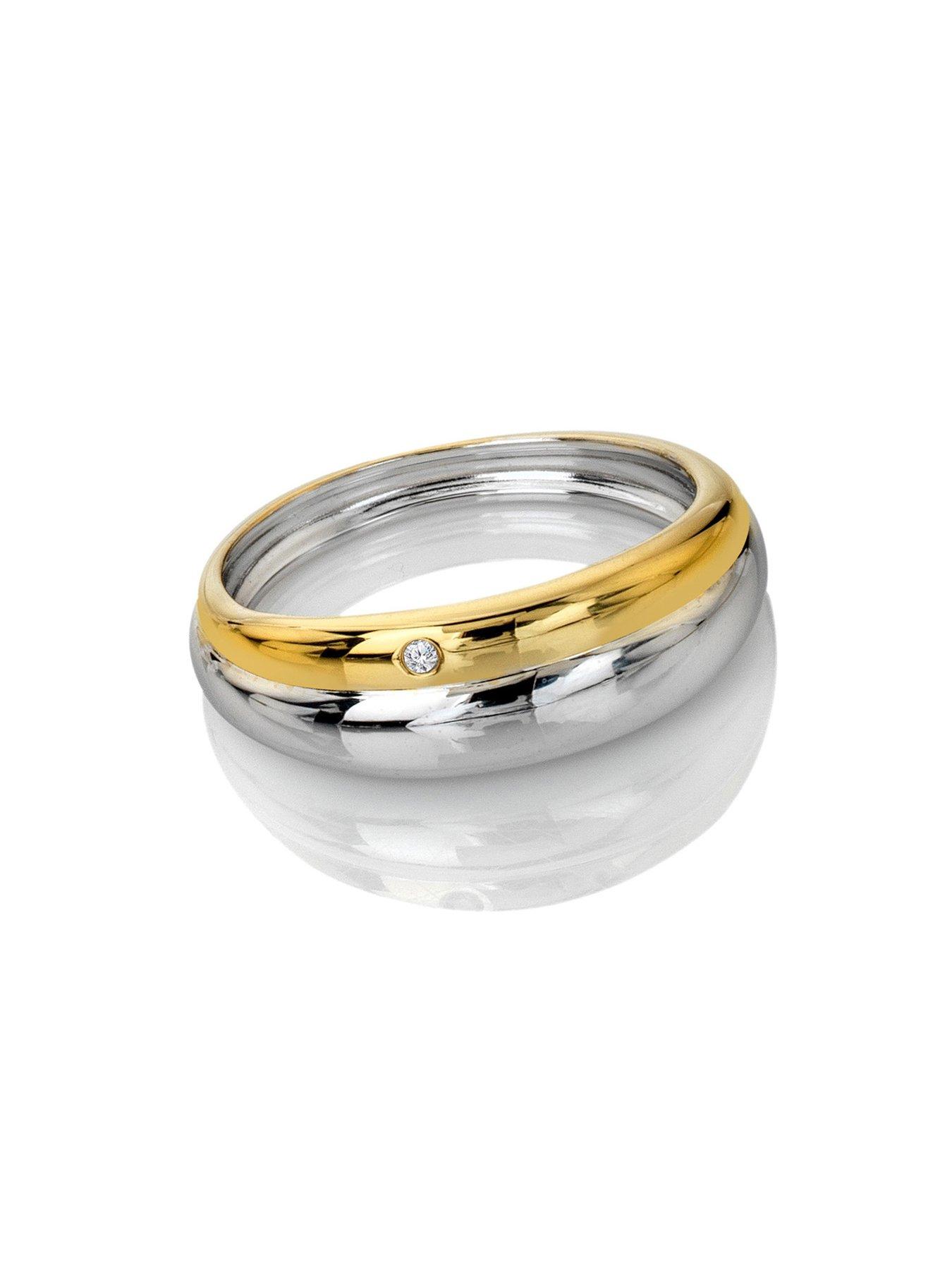 Image 2 of 3 of Hot Diamonds Droplet Two Tone Ring