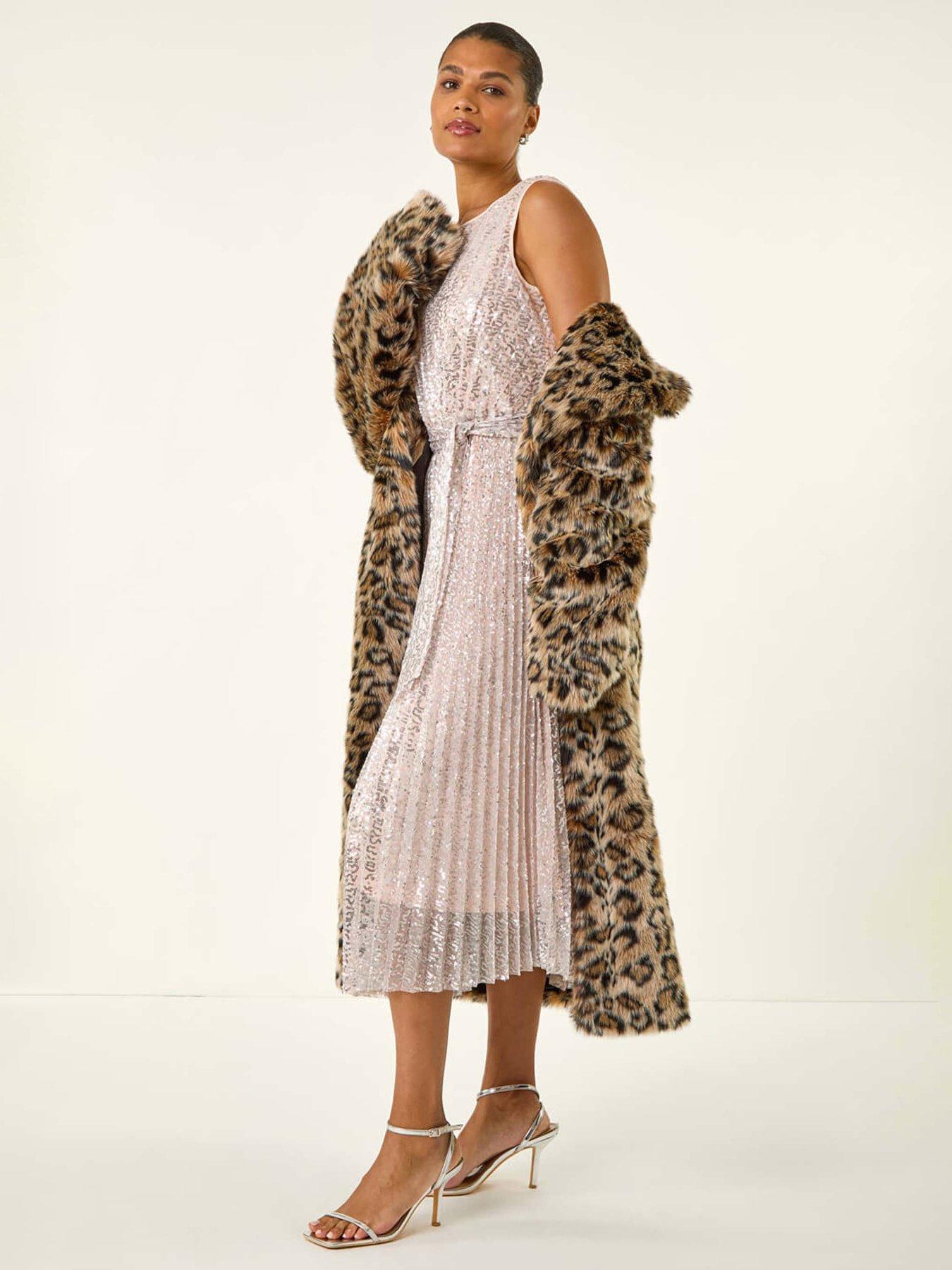 front image of roman-sequin-detail-pleated-midi-dress-silver