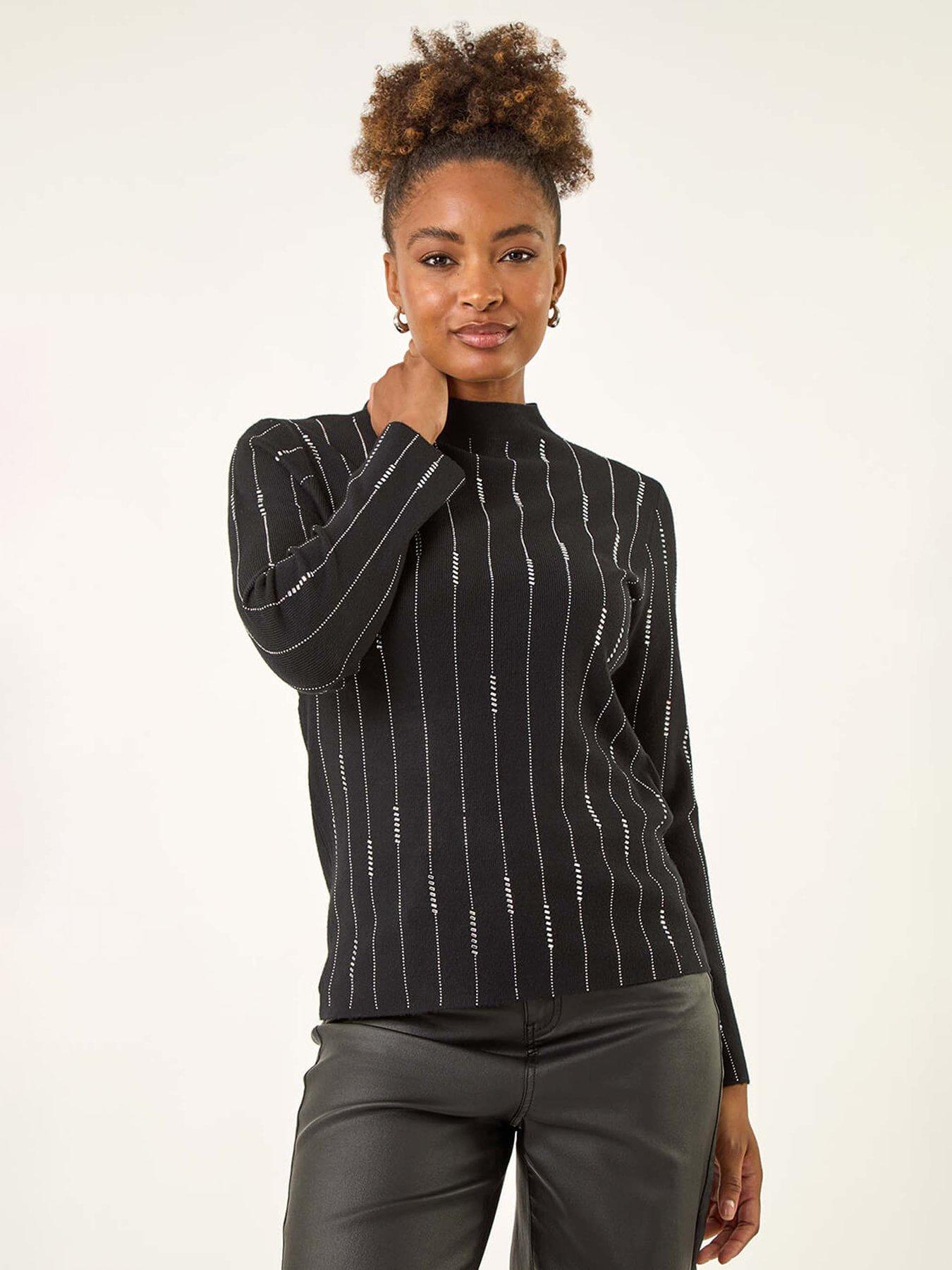 Image 1 of 5 of Roman Lined Hotfix Knit Jumper - Black