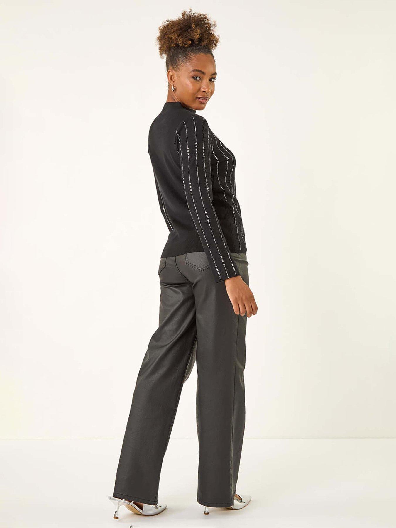 Image 2 of 5 of Roman Lined Hotfix Knit Jumper - Black