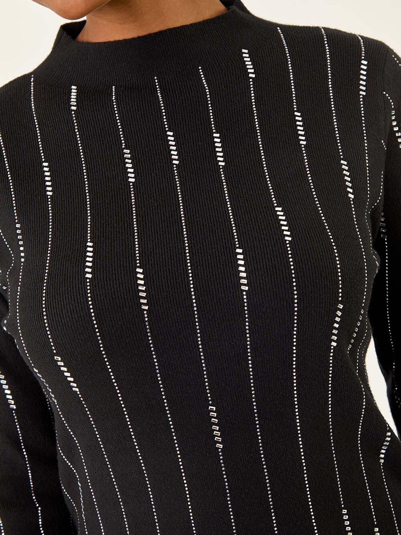 Image 5 of 5 of Roman Lined Hotfix Knit Jumper - Black