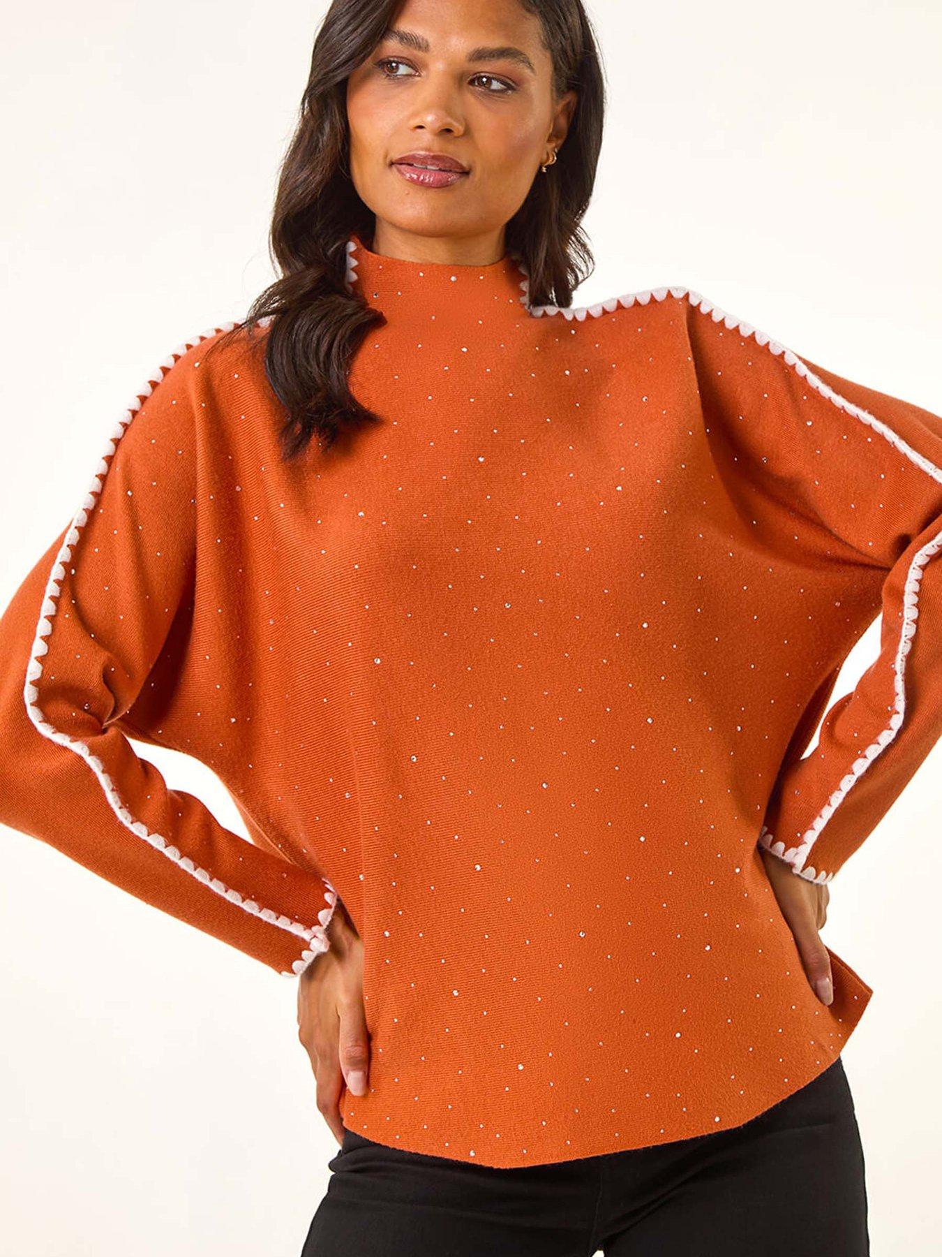 undefined Hotfix Blanket Stitch Knit Jumper - Orange