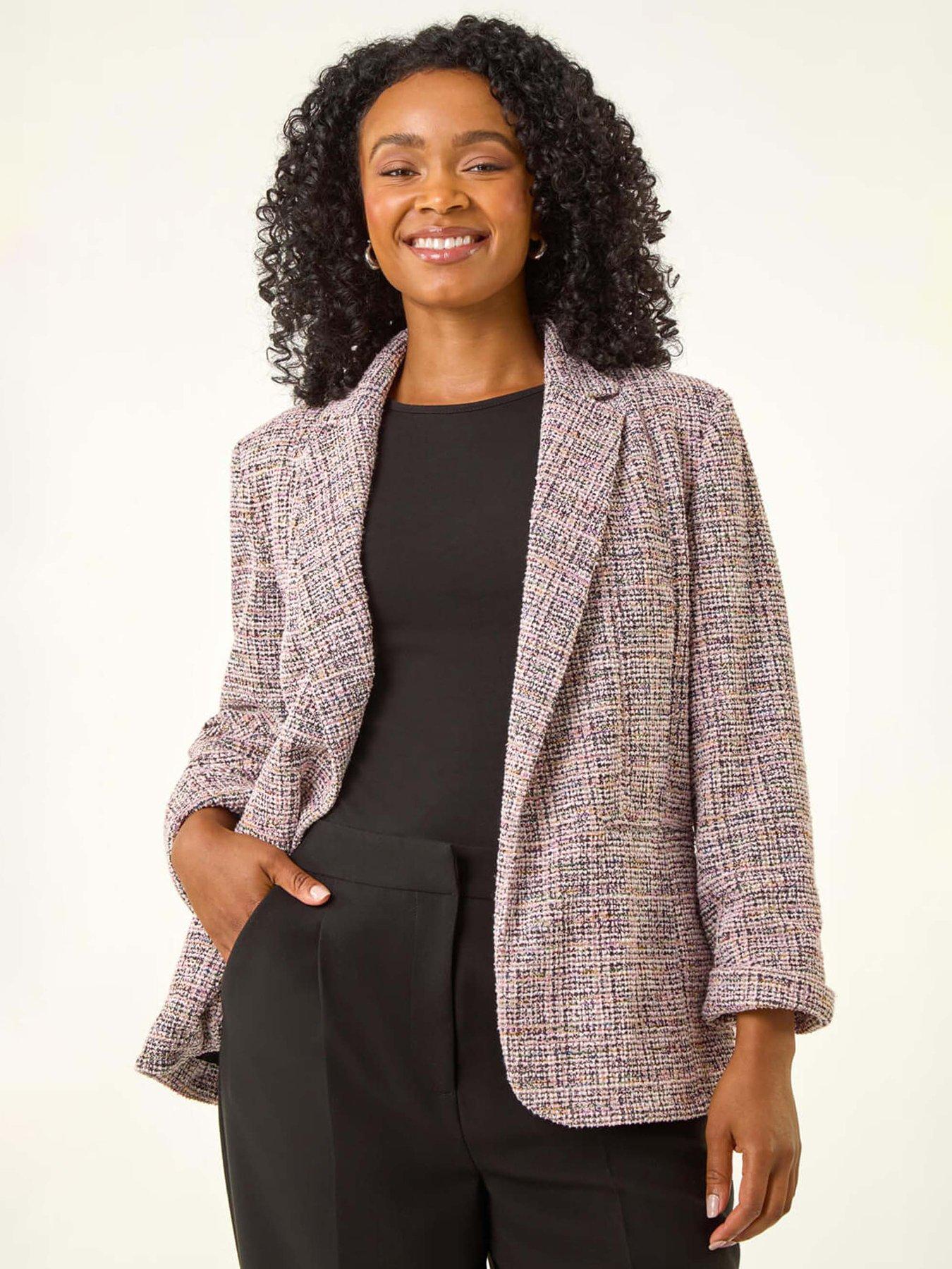 undefined Petite Boucle Stretch Blazer - Pink