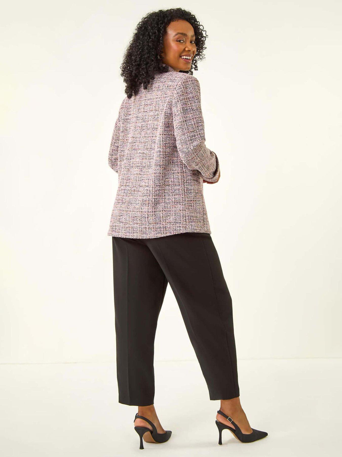 Image 2 of 5 of Roman Petite Boucle Stretch Blazer - Pink