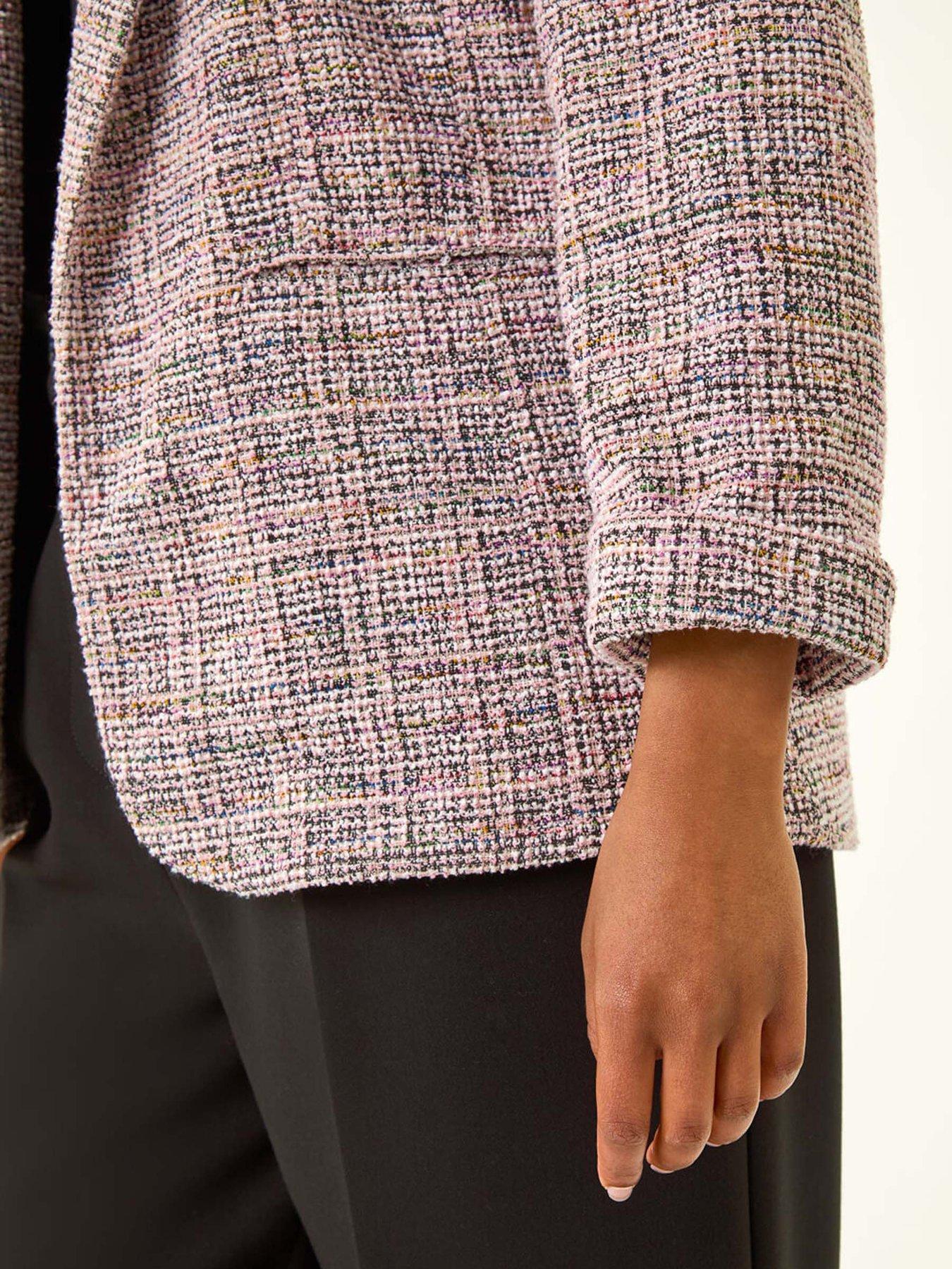 Image 5 of 5 of Roman Petite Boucle Stretch Blazer - Pink