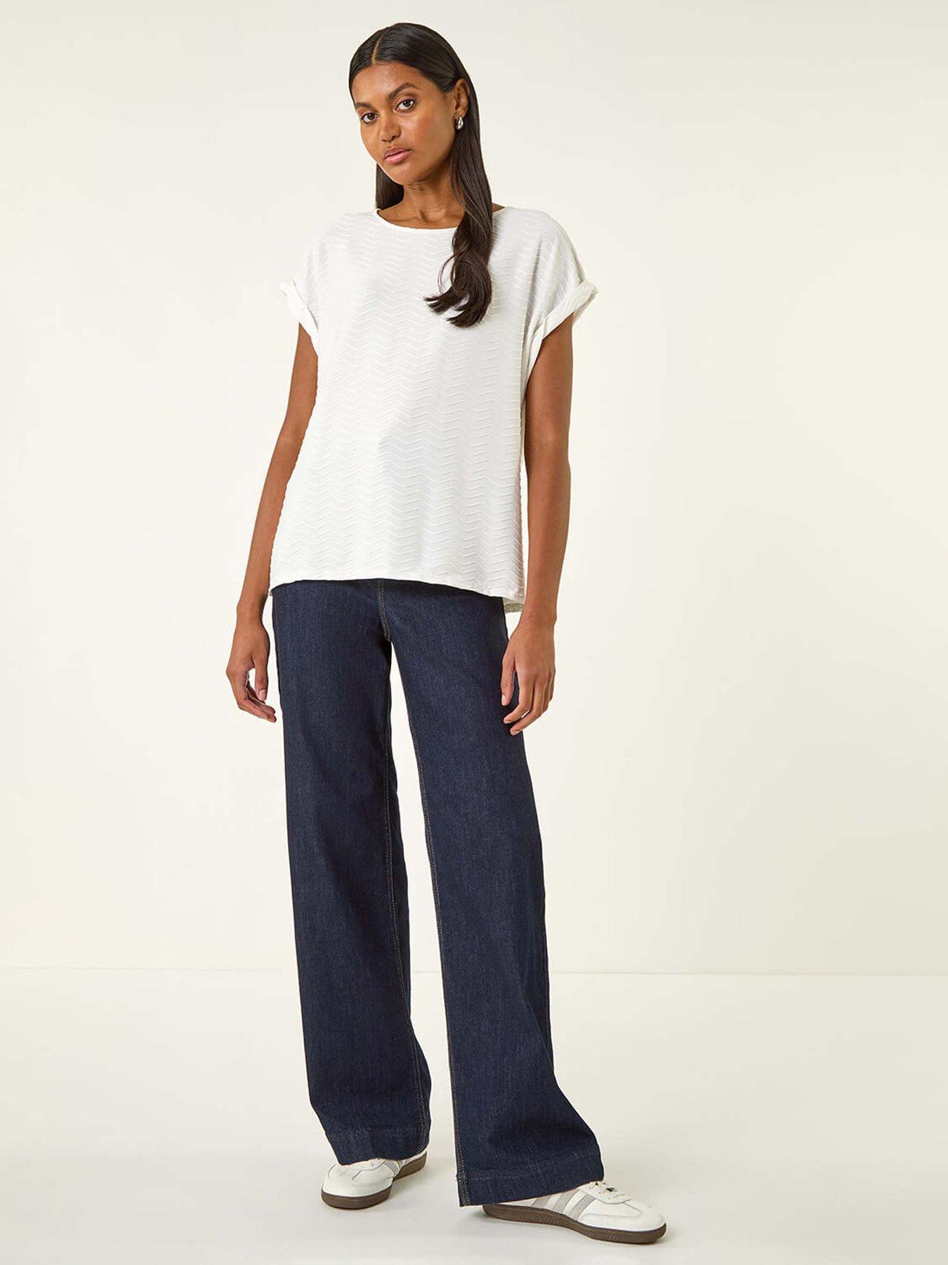  image of roman-textured-short-sleeve-stretch-t-shirt-white