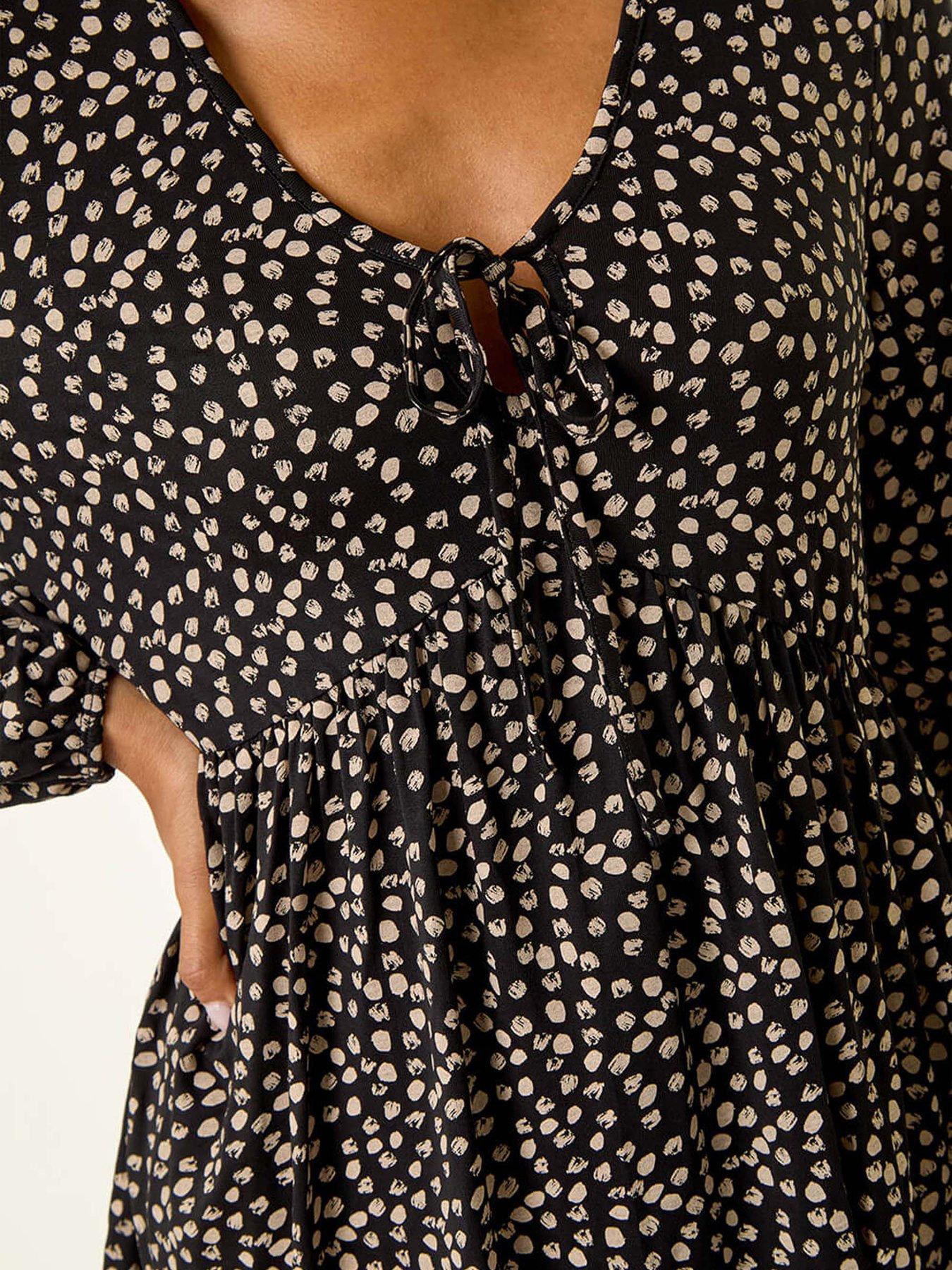 Image 5 of 5 of Roman Printed Snit Jersey Top - Black