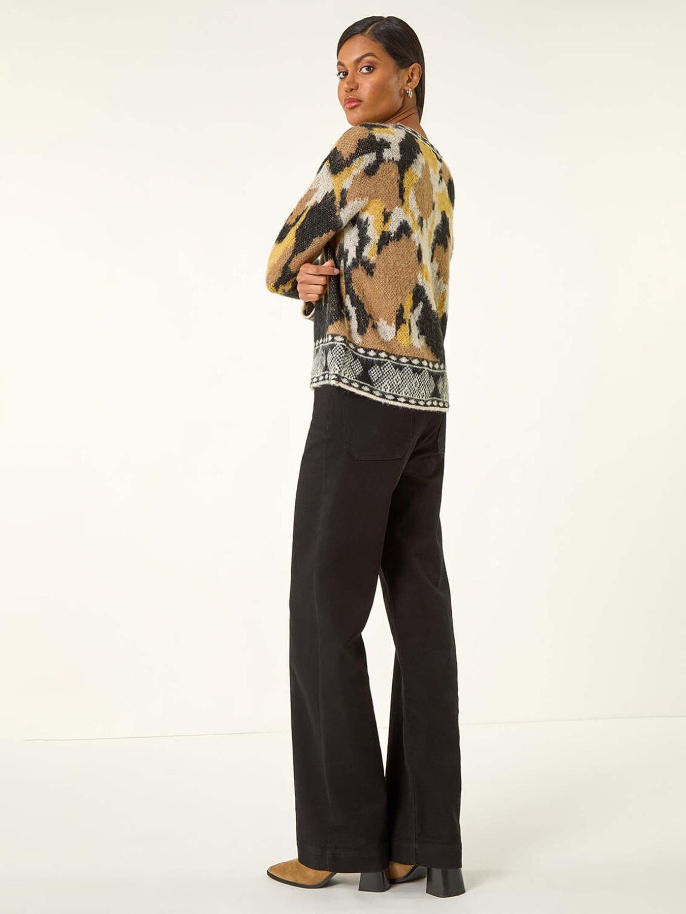 Image 2 of 5 of Roman Abstract Jacquard Knit Jumper - Black