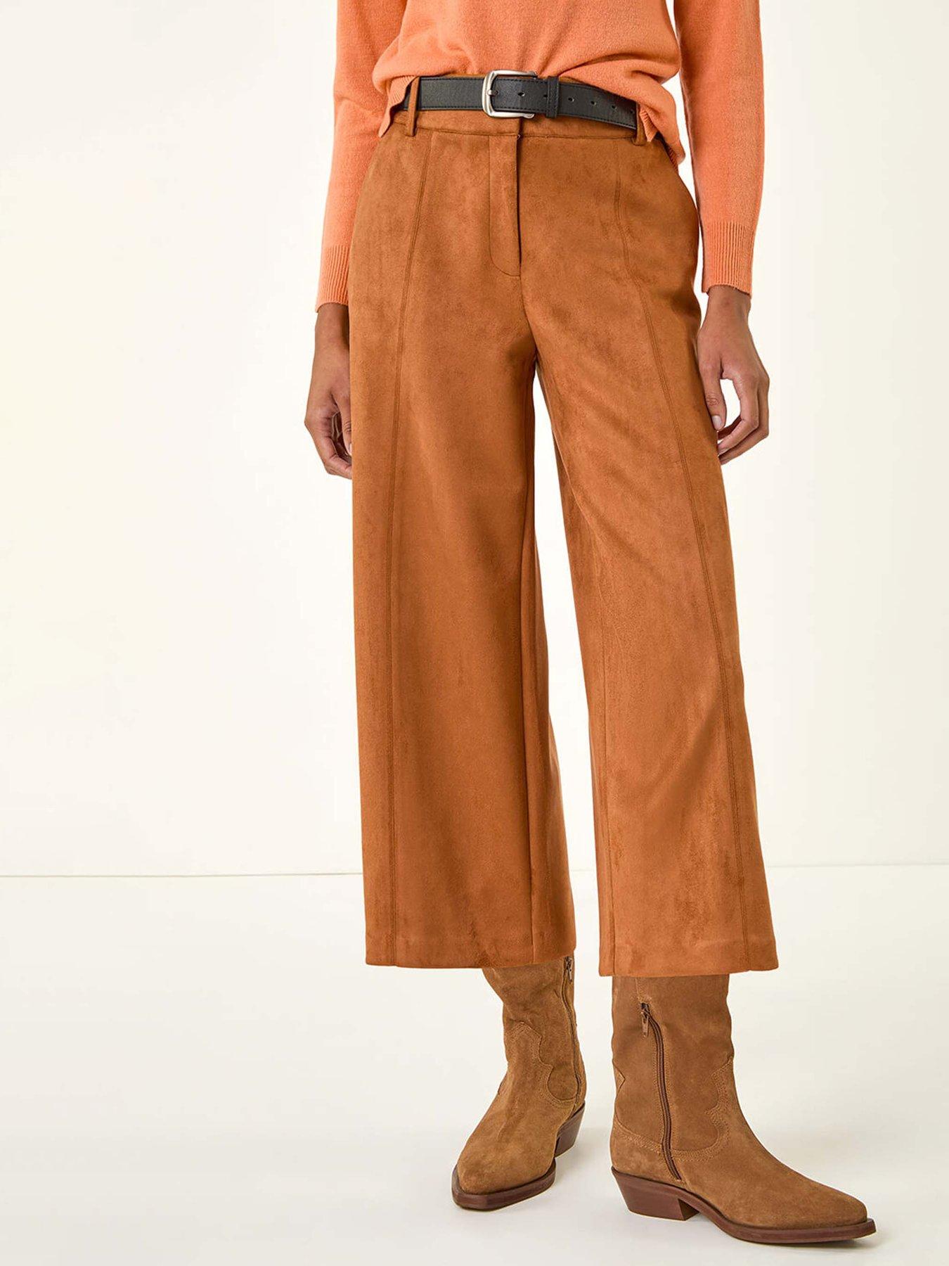 Roman Soft Suedette Culotte - Brown