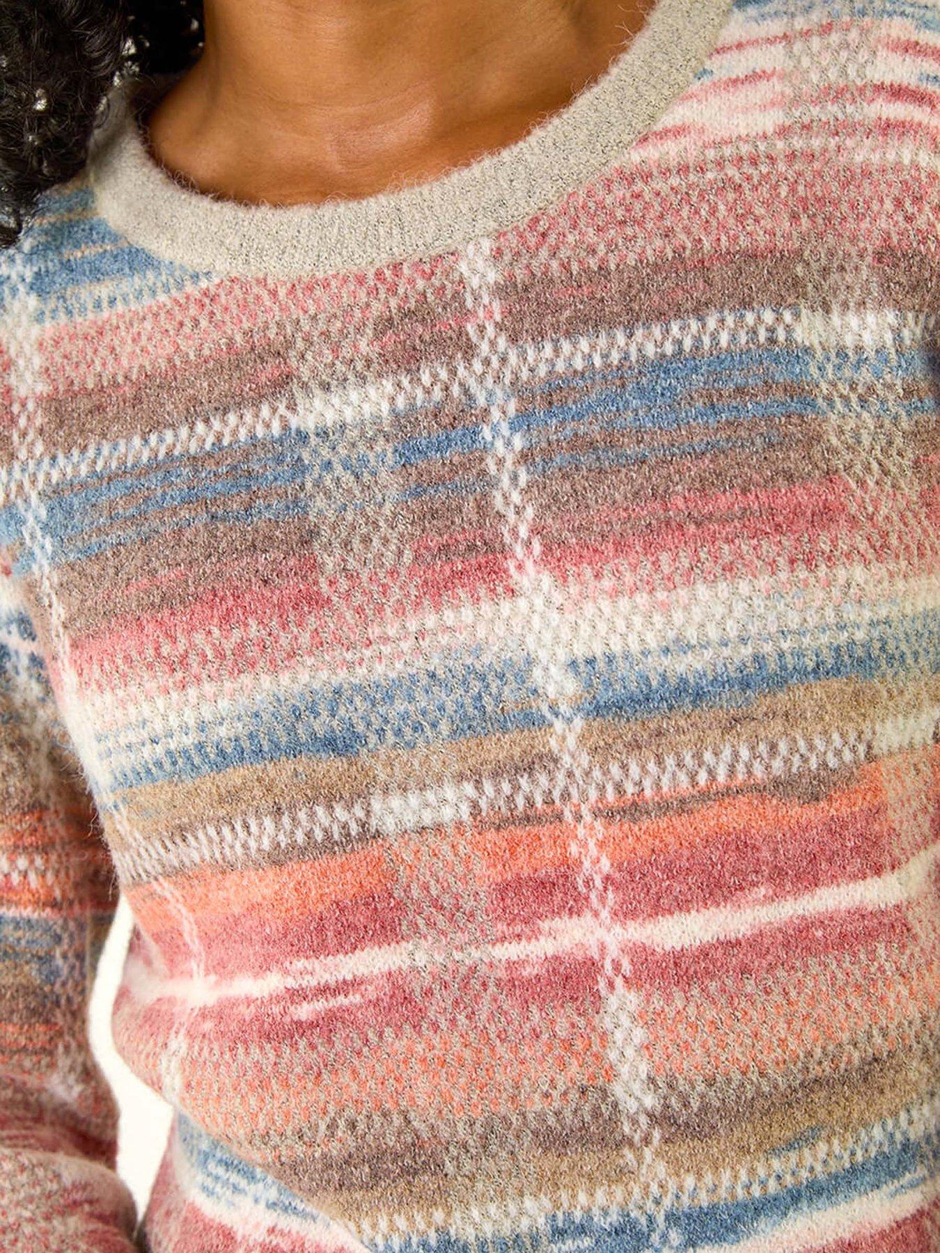 Image 5 of 5 of Roman Petite Check Knit Jumper - Blue