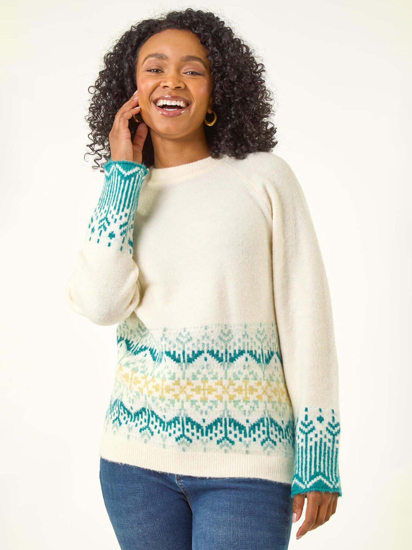 Roman Petite Fairisle Knit Jumper - White