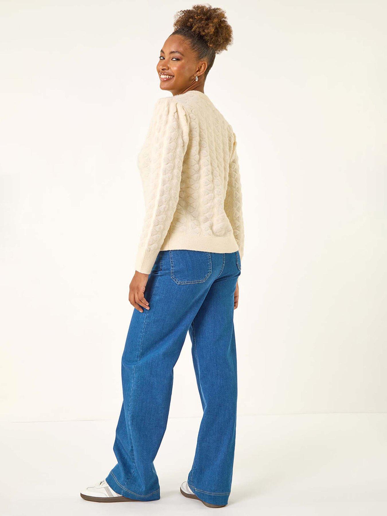  image of roman-textured-buttoned-knit-cardigan-white