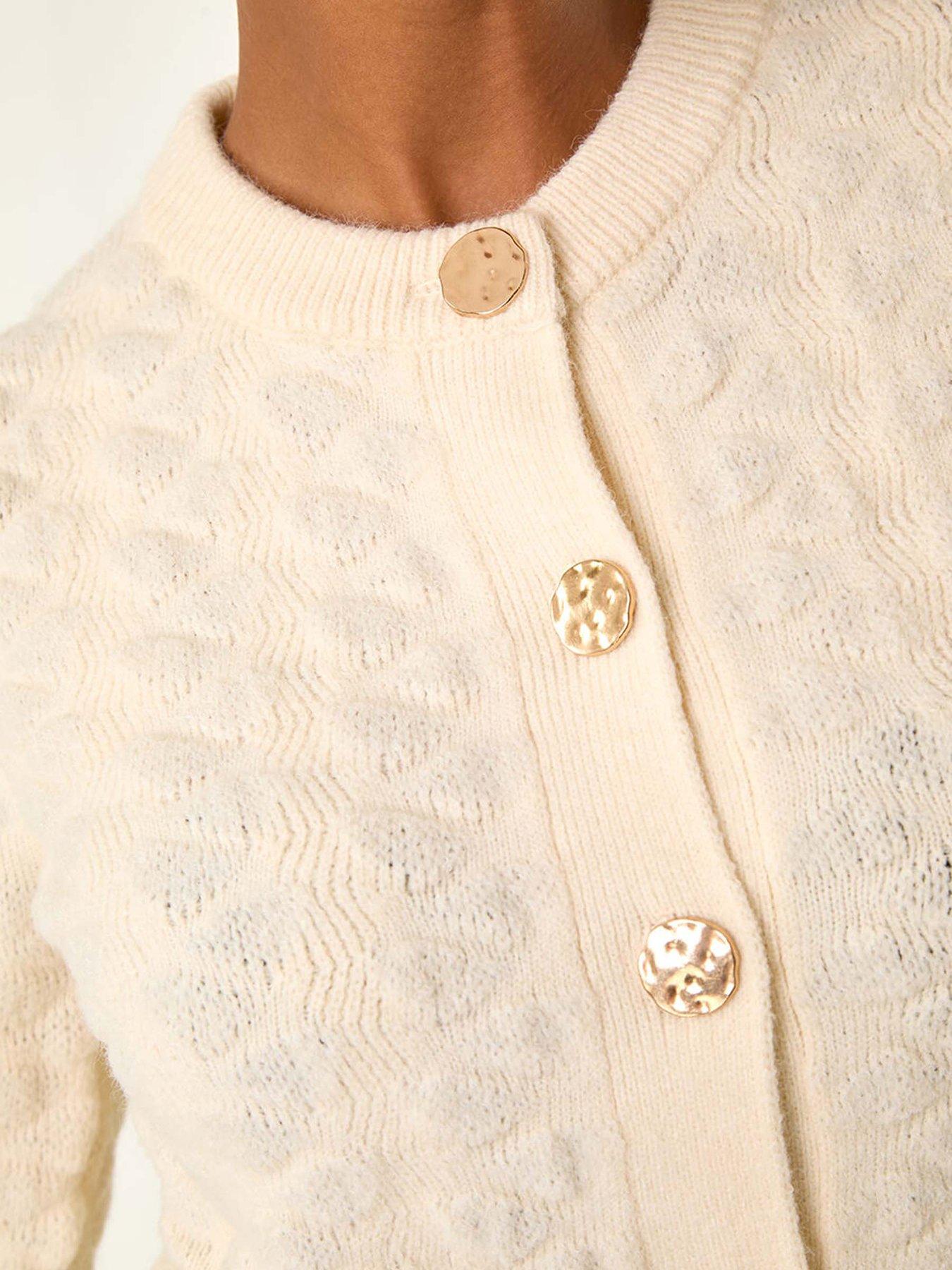  image of roman-textured-buttoned-knit-cardigan-white