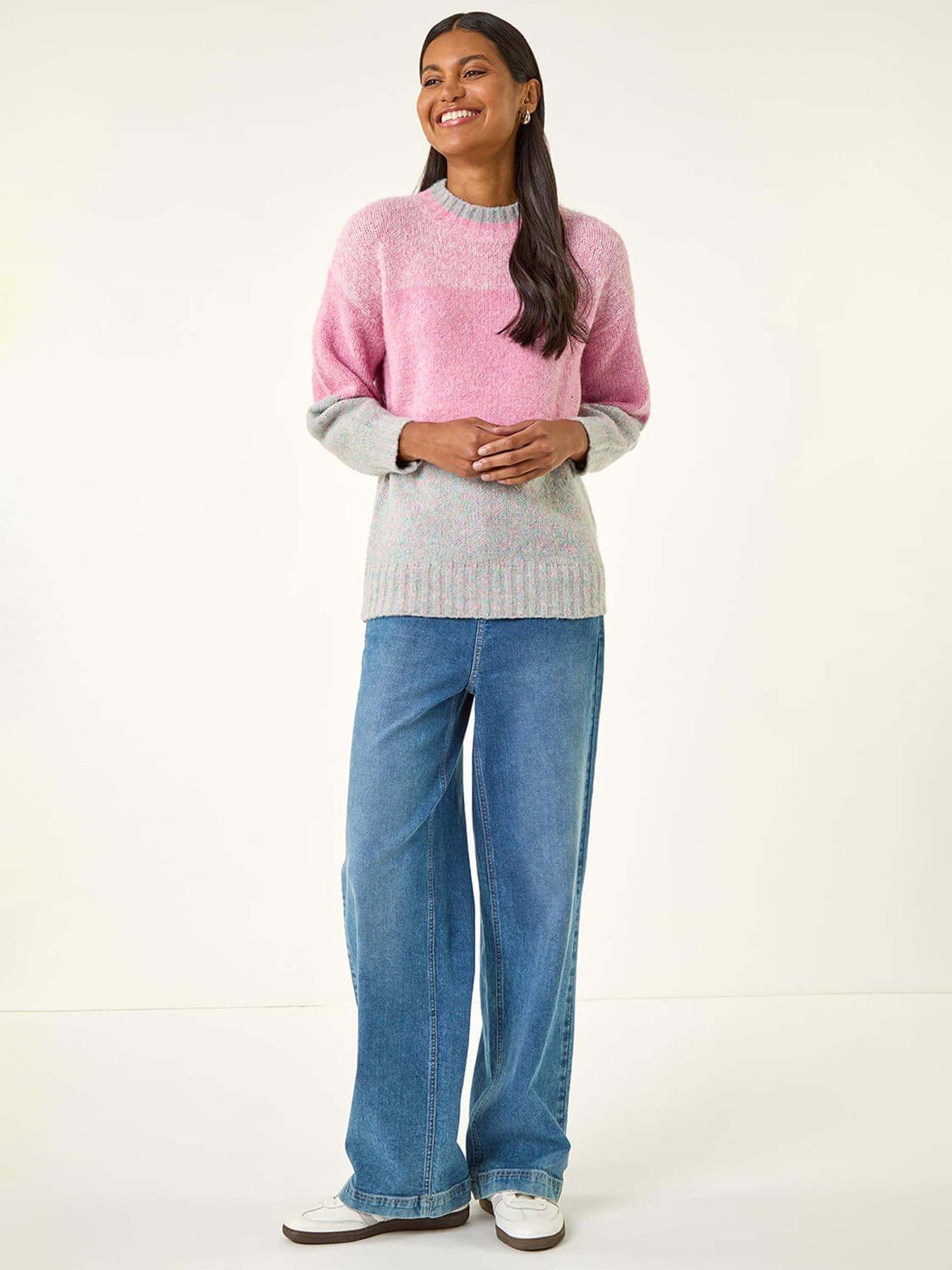 Image 3 of 5 of Roman Colour Block Knit Jumper - Pink