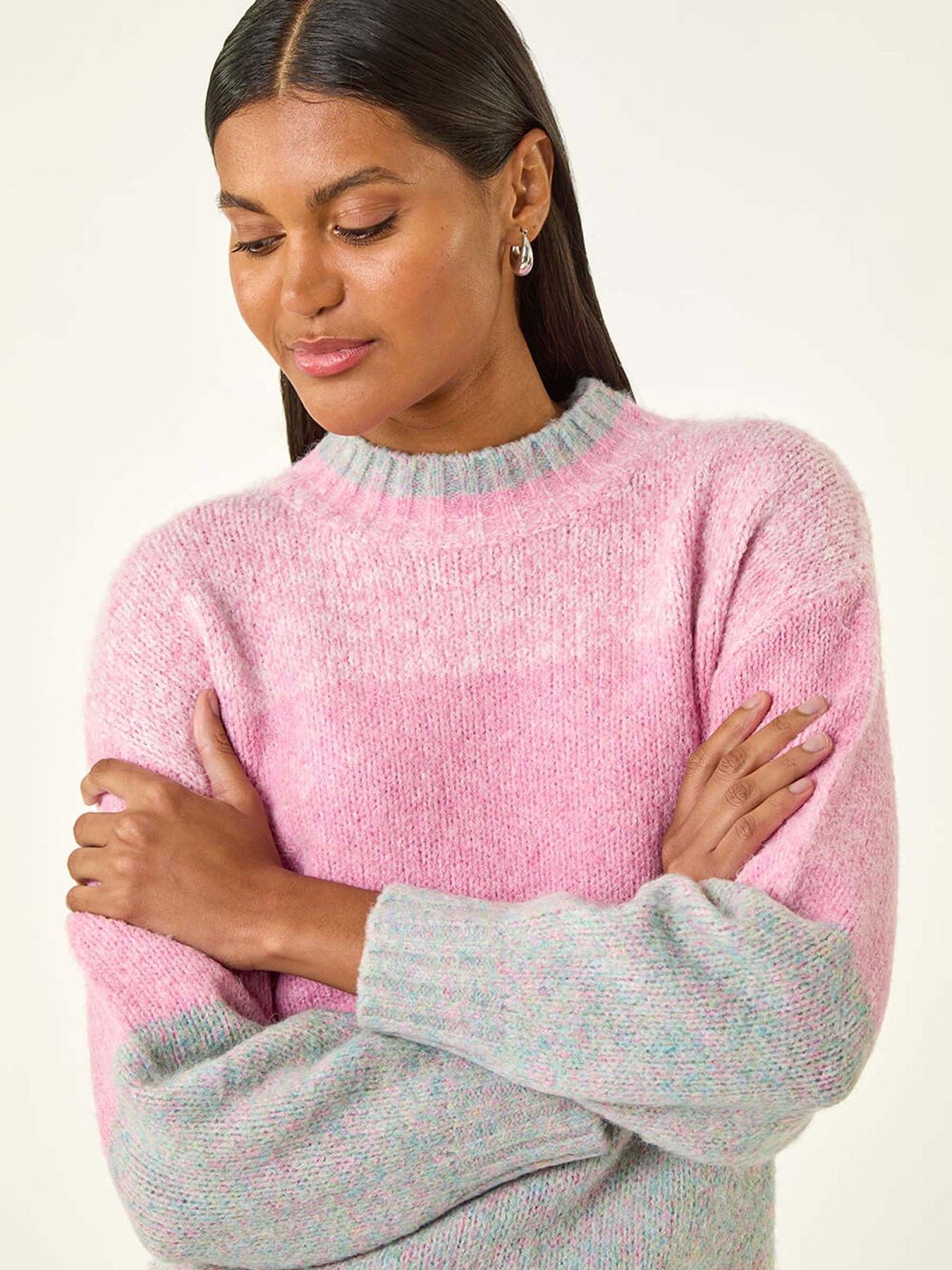 Image 4 of 5 of Roman Colour Block Knit Jumper - Pink
