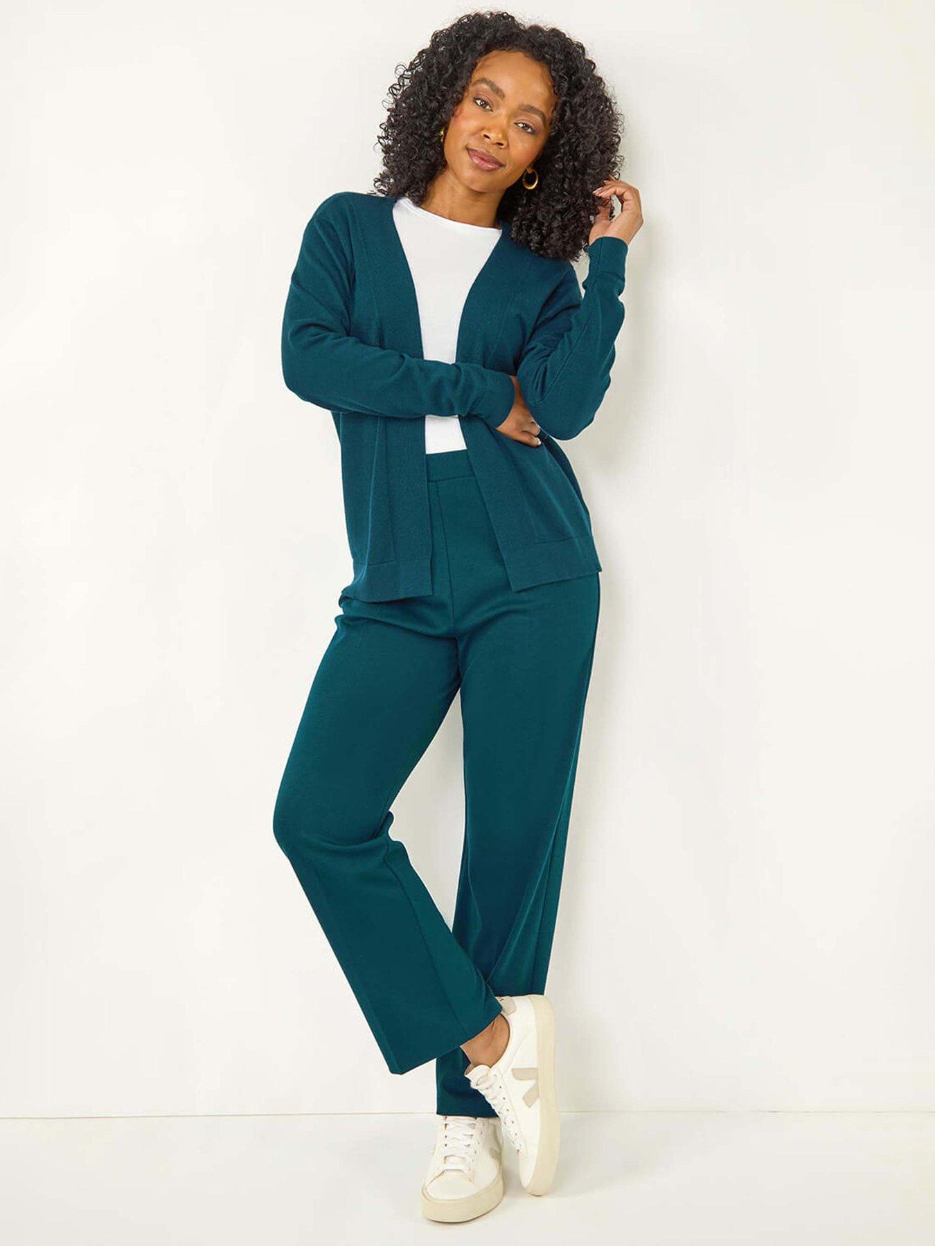 Image 4 of 5 of Roman Petite Straight Leg Ponte Stretch Trouser - Blue