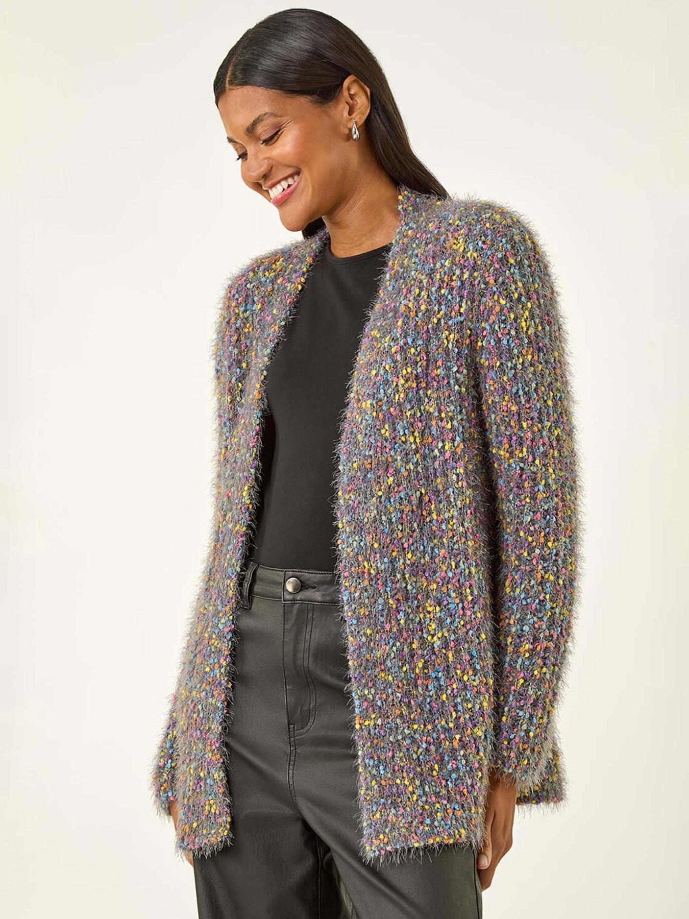 undefined Fluffy Sparkle Cardigan - Navy